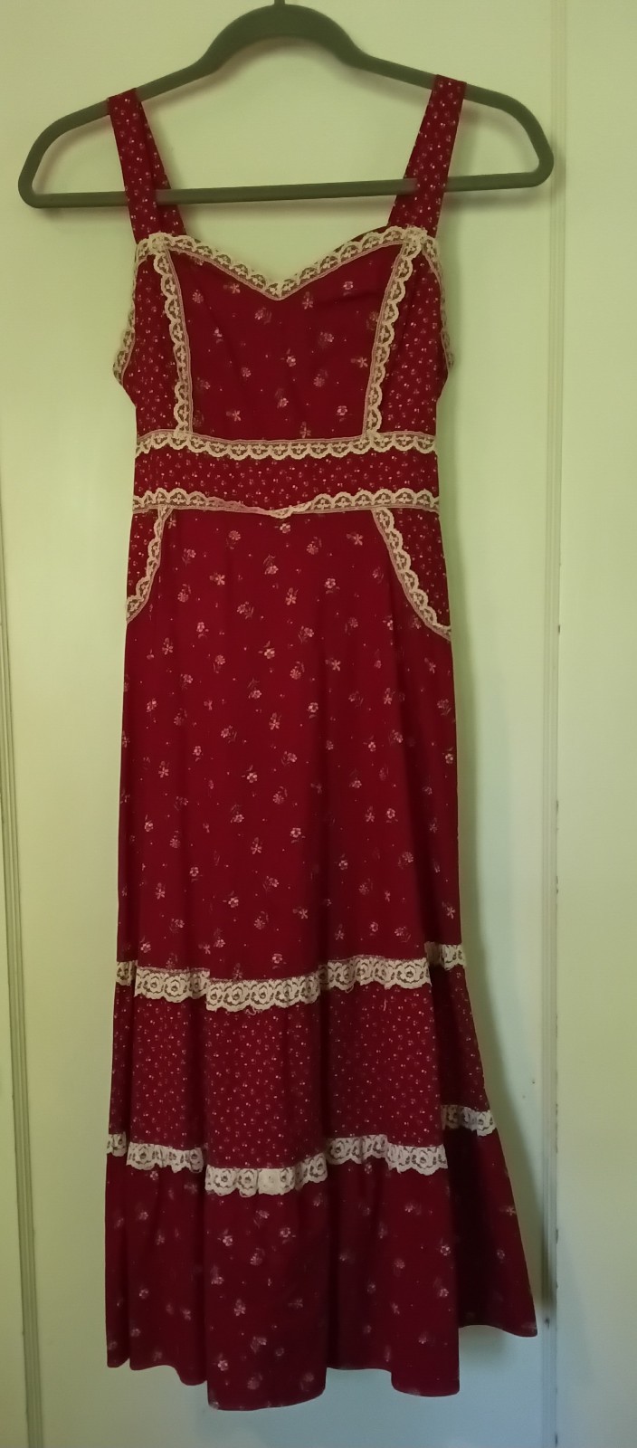 Vintage Maxi Boho Peasant Cottagecore Prairie Hippie Tiered Dress, 7-8, “READ