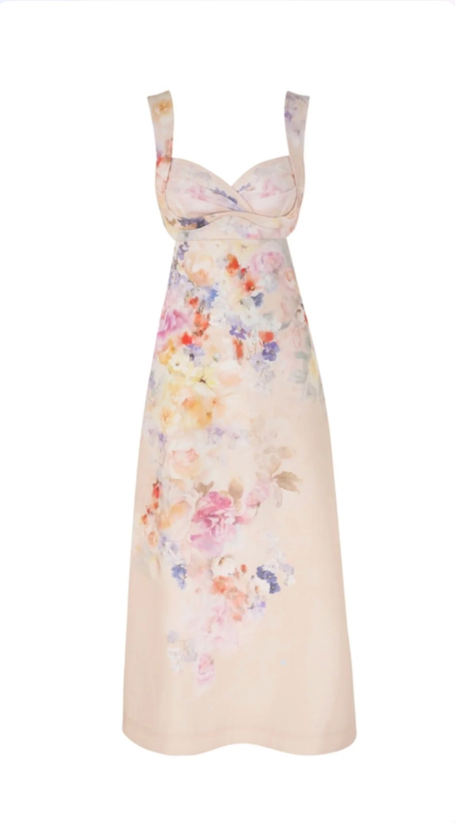BNWT ZIMMERMANN MULTIFLORAL CRUSH MIDI DRESS – SIZE 4 / 12 US