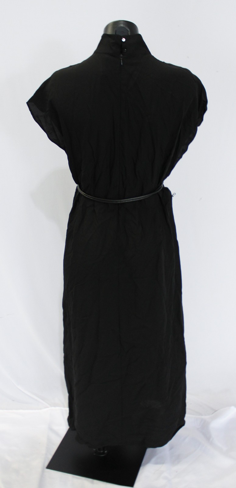 MANGO Women’s Belted Short Sleeve Lyocell Shirt Dress JT8 Black Size XS NWT