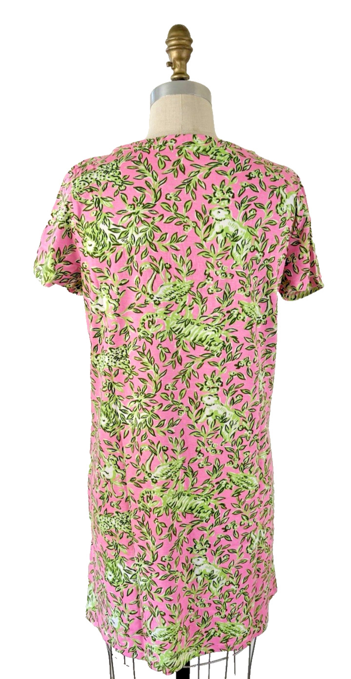 Lilly Pulitzer Dev T-Shirt Dress Rousseau Pink Mane Character Energy Sz L
