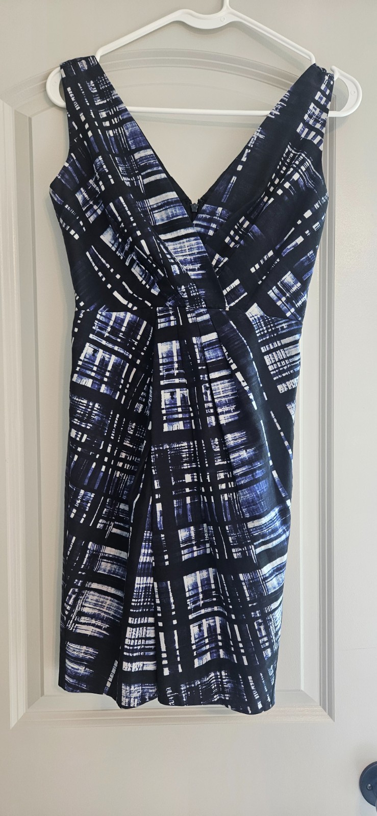 Banana Republic Dress Womens 0 Purple Black White Sand Print Sleeveless Outfit
