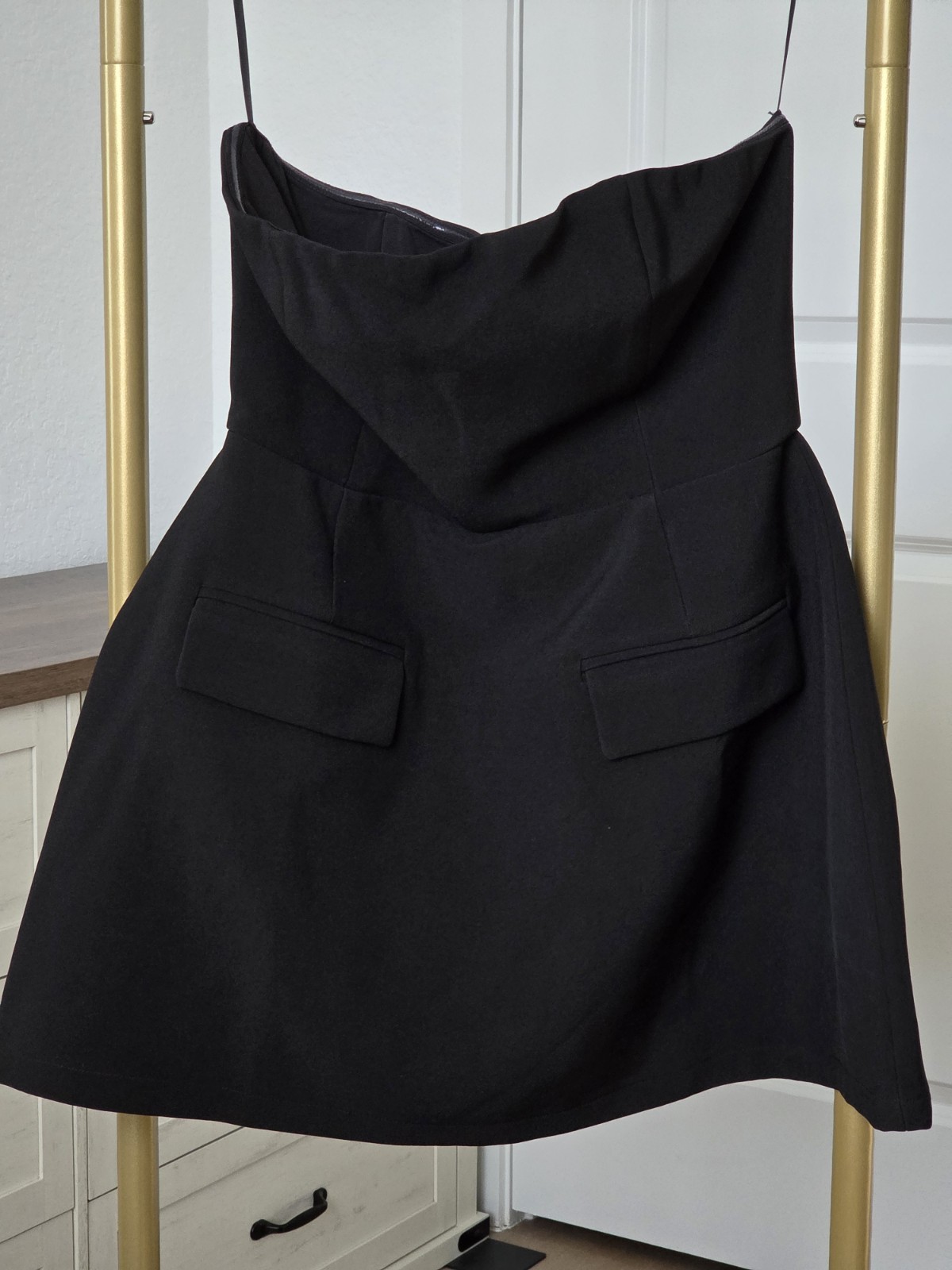 Odd Muse The Ultimate Muse Strapless Minidress with Pockets, Size Large, Black
