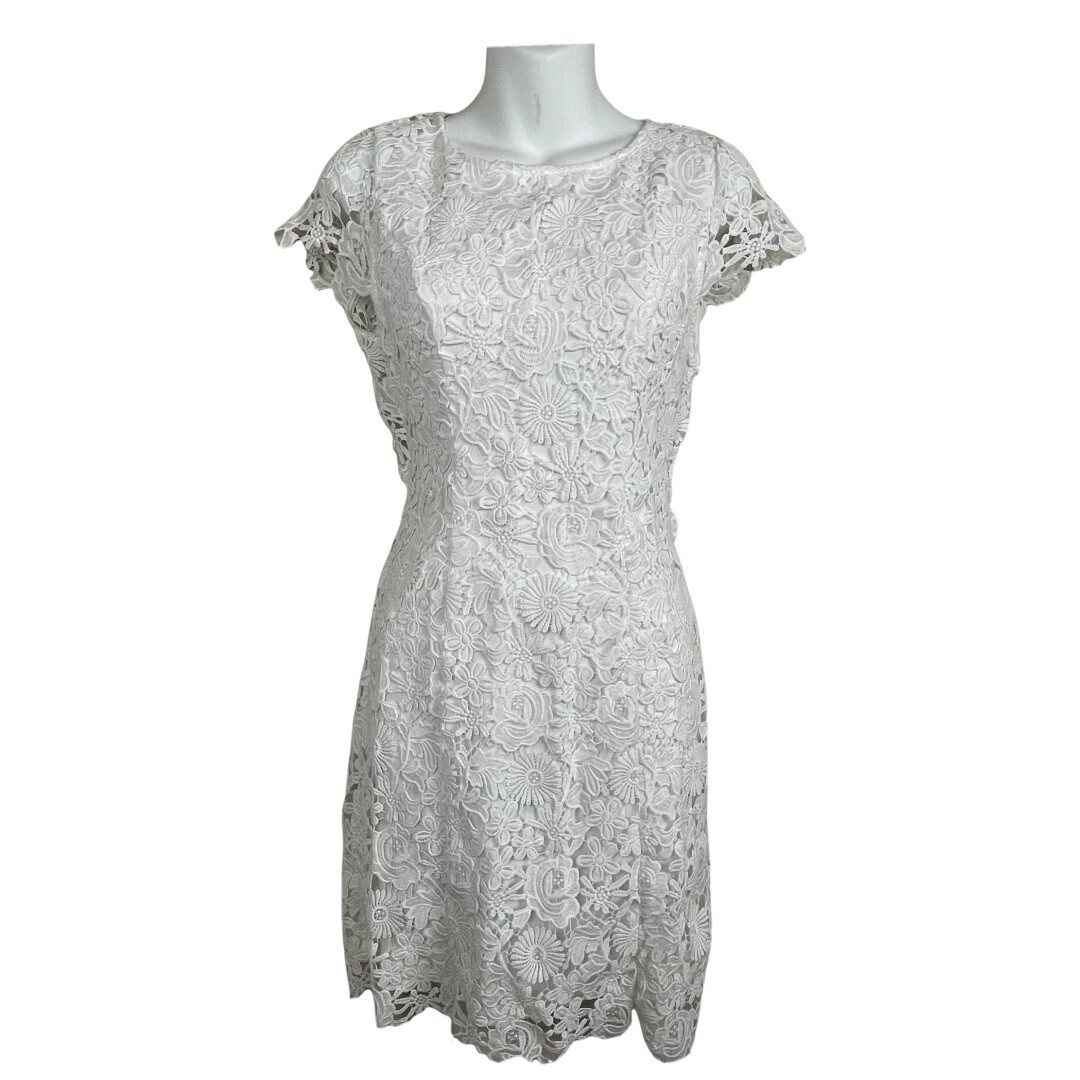 Lulus White Lace Open Back Dress Size S Romantic Bridal Shower