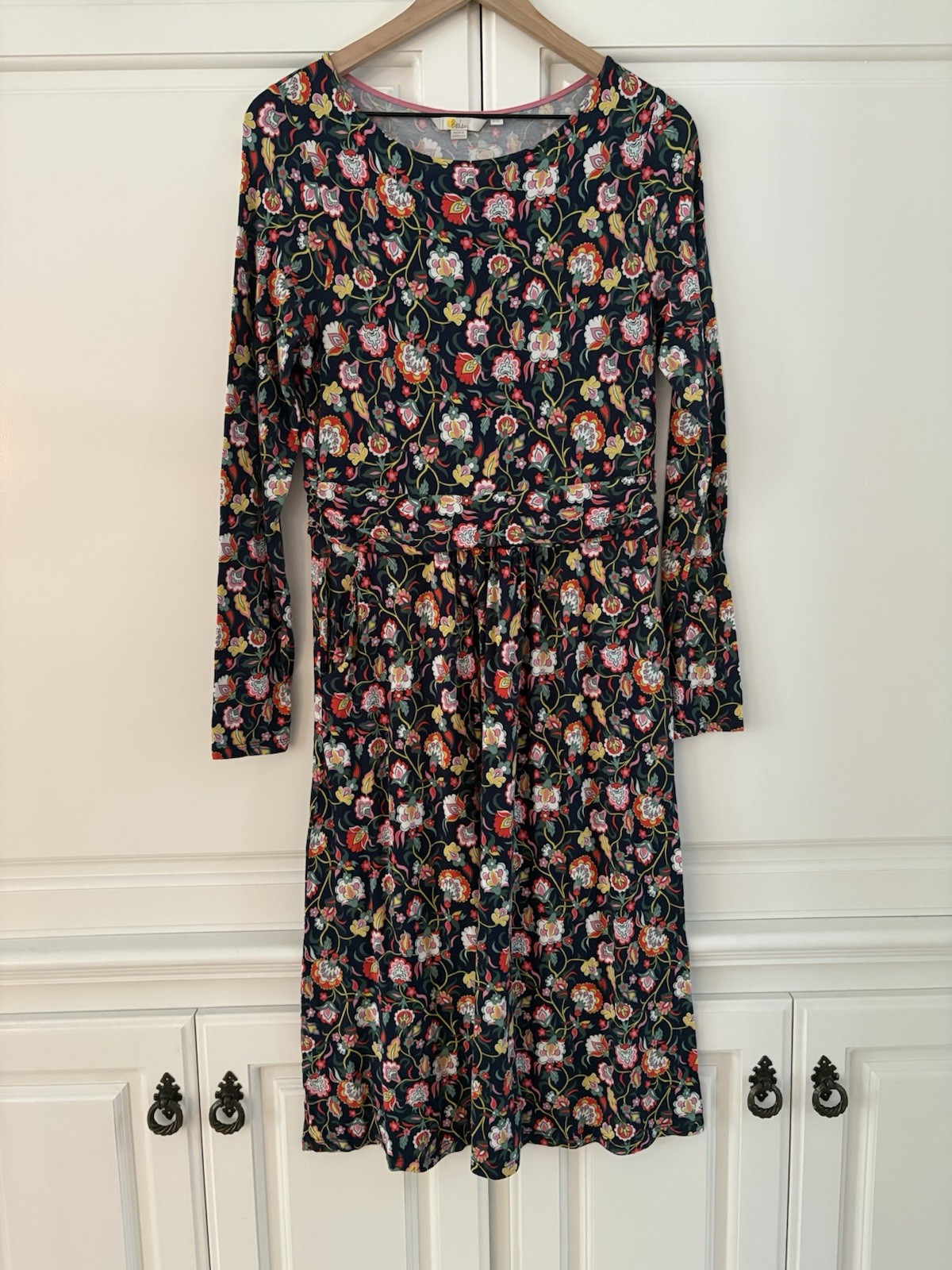 Boden 8L 8 Long Navy Vibrant Floral Dress