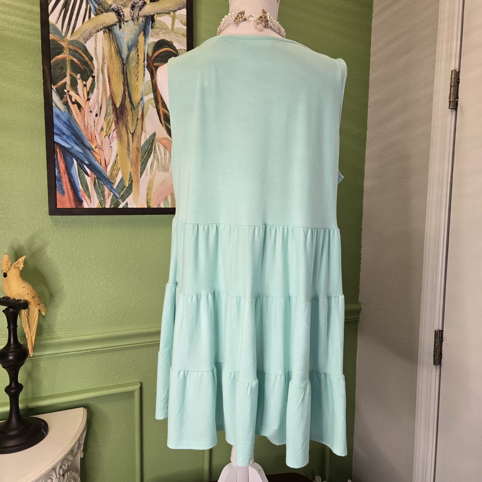 NWOT Mint Green Sleeveless Tiered Tank Dress by Zenana – SUPER soft Size 1x