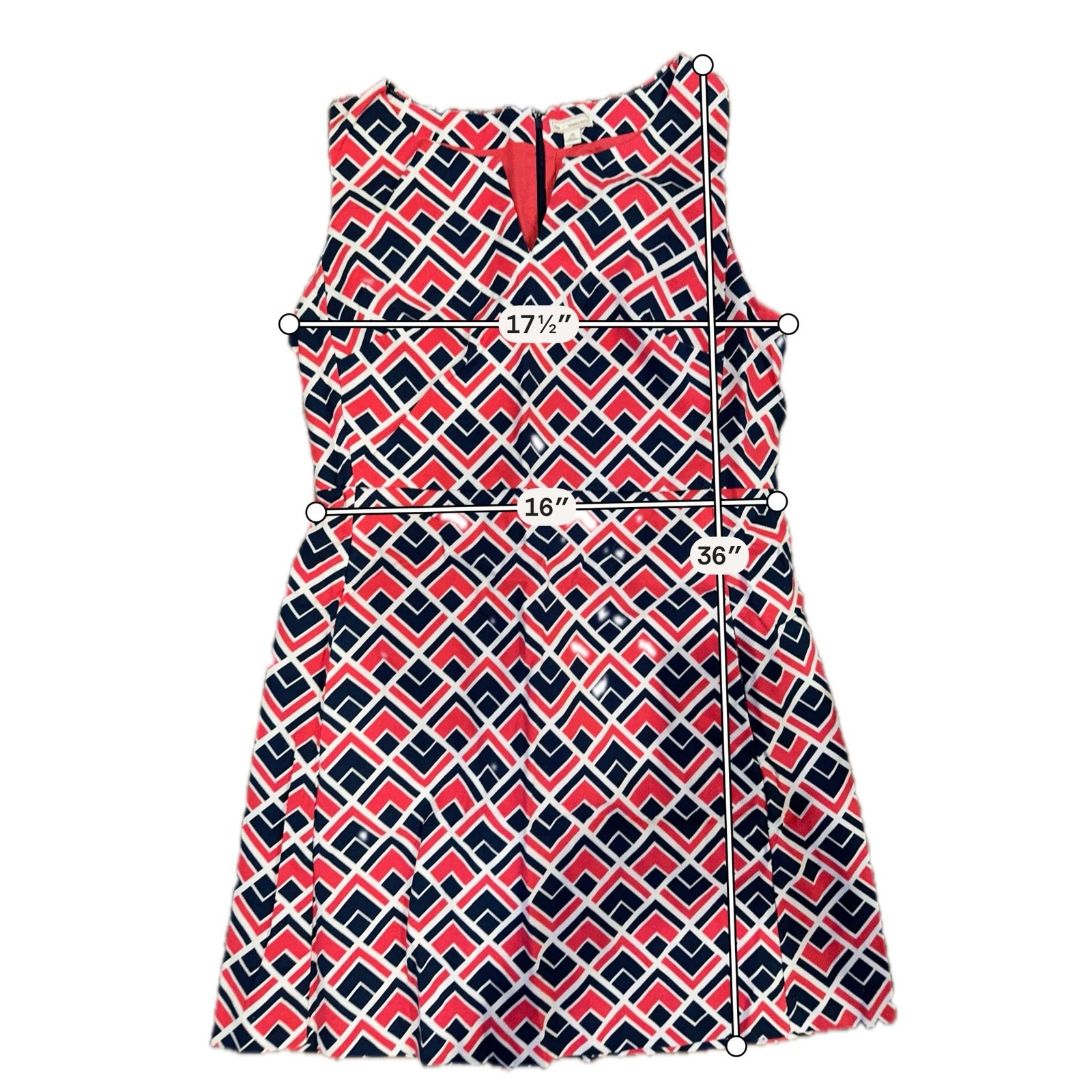 Gap Marcy Dobby Geometric A-Line Sheath Dress 10P Pink Navy