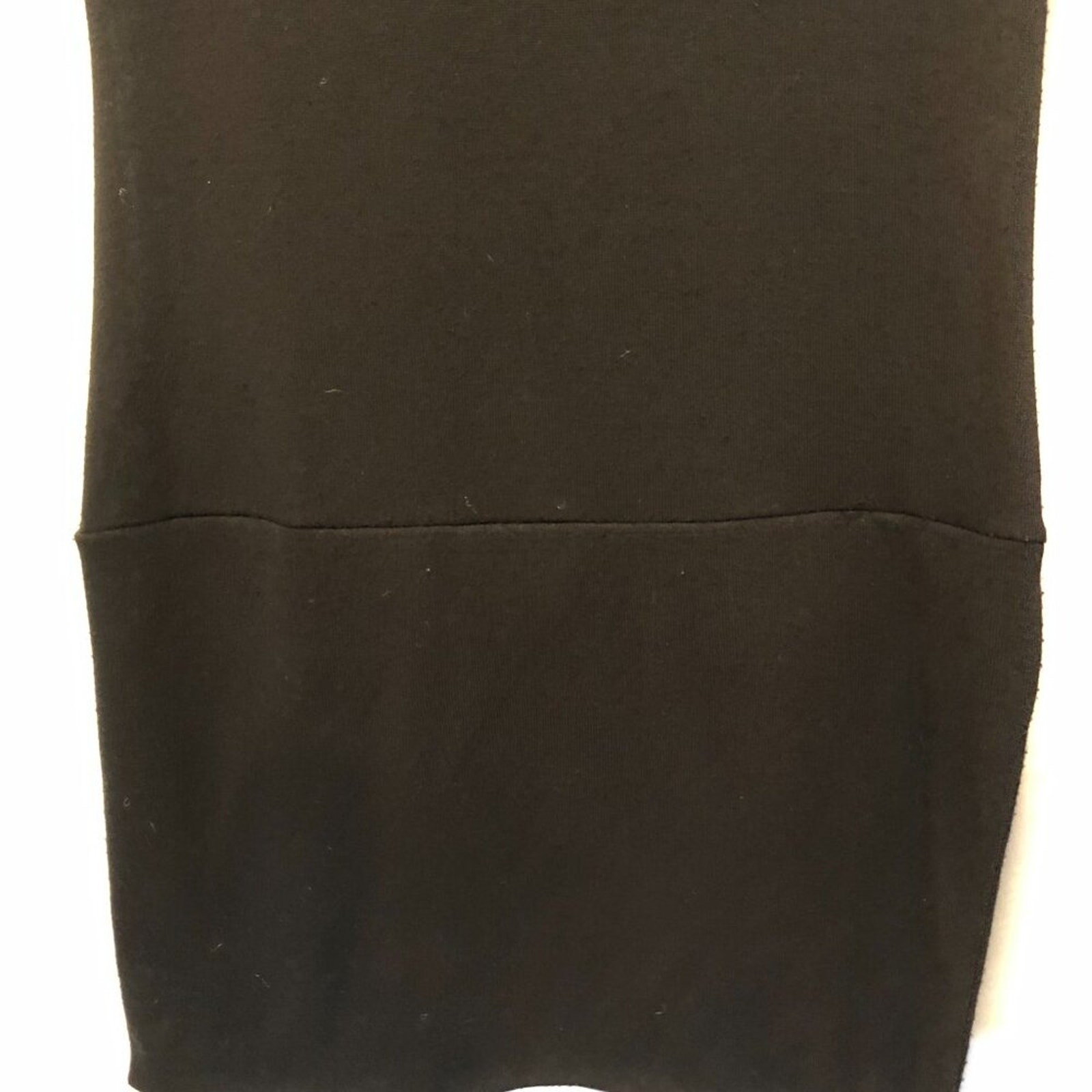 Bella D Black Sweater Dress with Attached Black Belt at Hips Stretch Sz L
