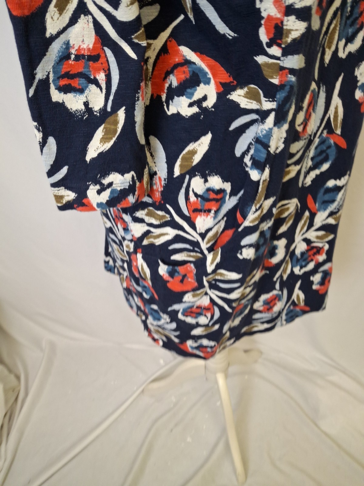 Seasalt Cornwall Shore Foraging Tunic Dress Pockets navy Blue Floral Long Sleeve
