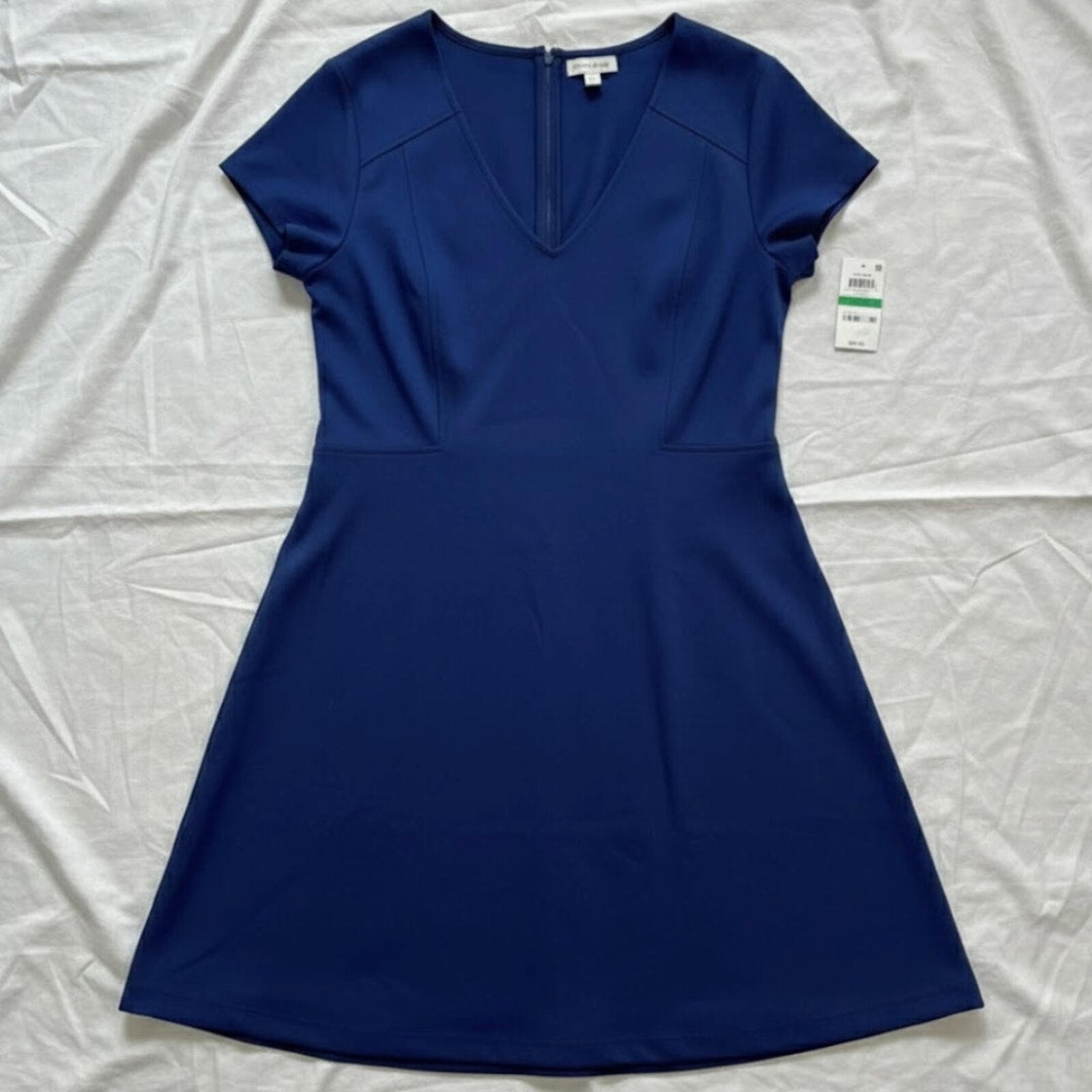 Maison Jules Blu Notte Blue Pleated Mini Dress Womens Large
