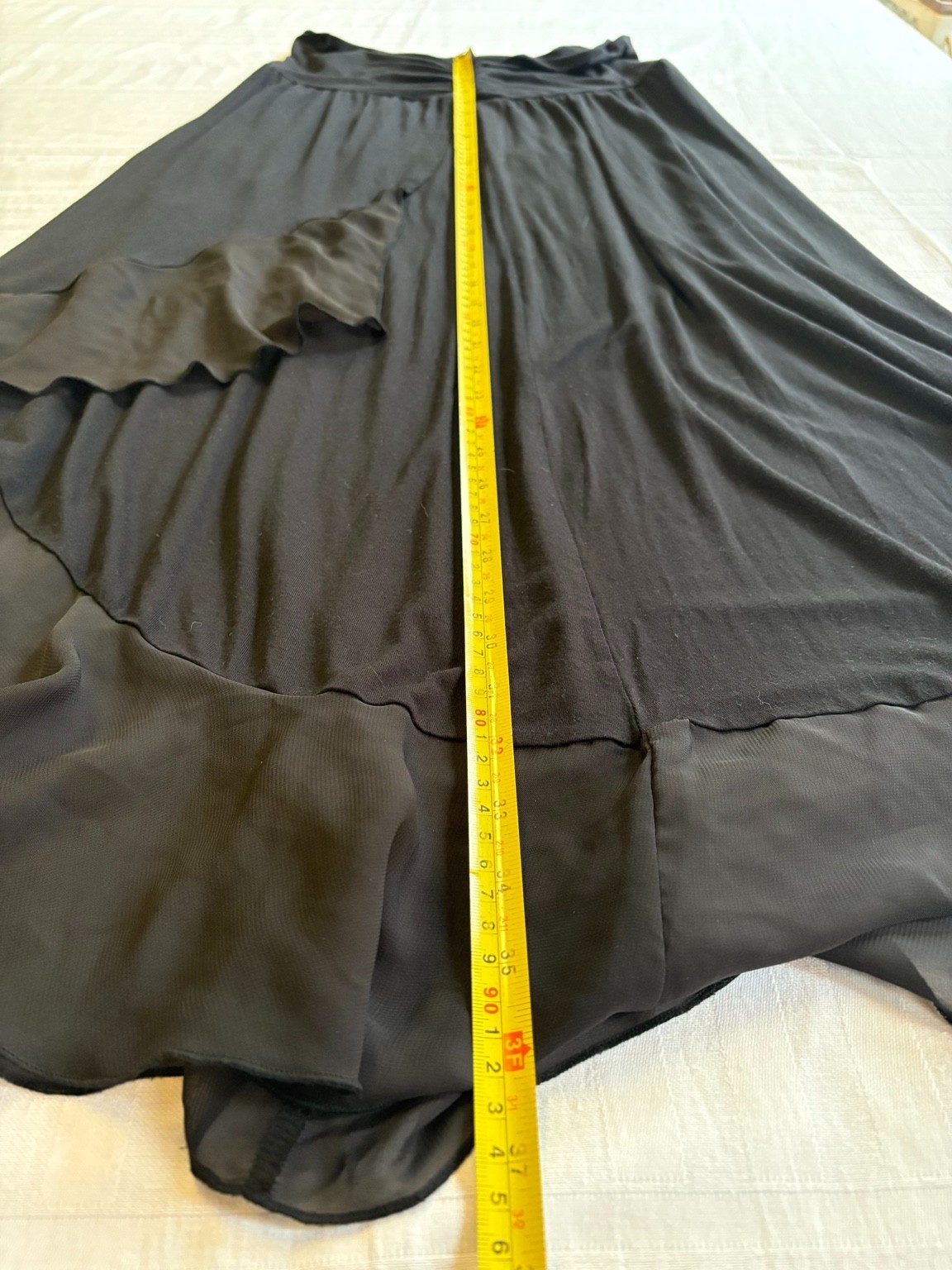 Apt. 9 Women’s L Black Asymmetrical Maxi Dress-skirt Chiffon Ruffle High Low