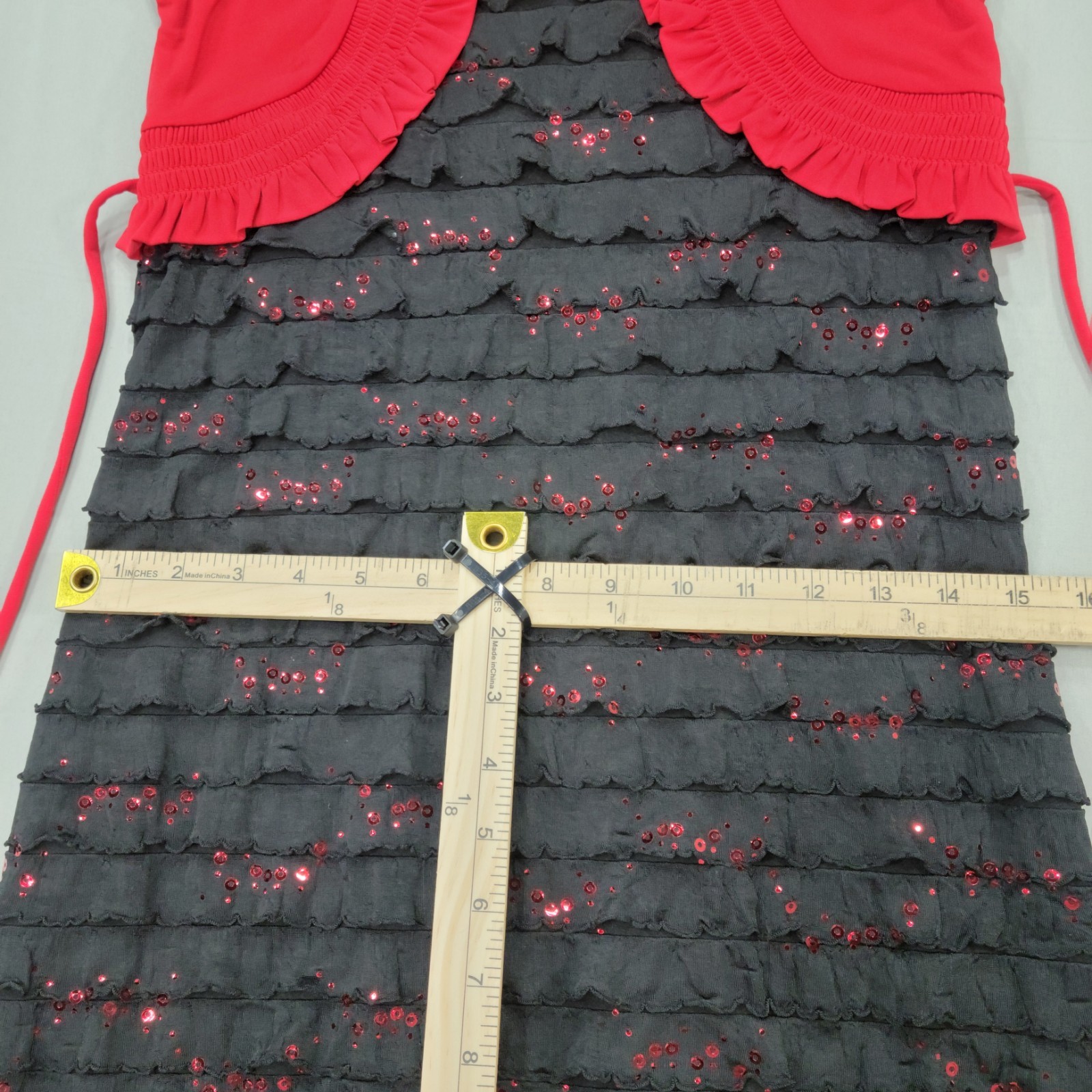 Speechless Coquette Ruffle Bolero Sequin Tiered Dress Size 16 Soft Romantic