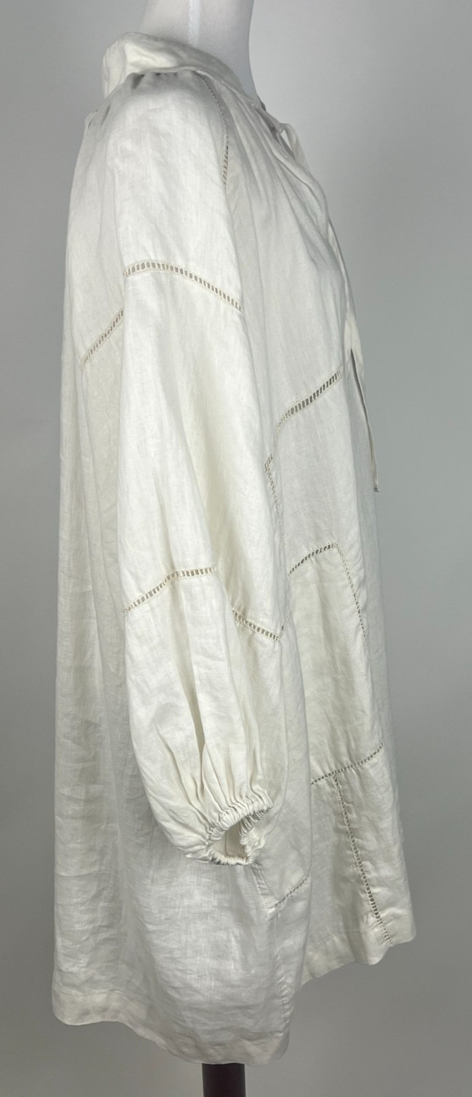*NWT* DEVOTION TWINS L/S Oversized Billowy Linen ‘Emmi Dress’ – M, Ecru