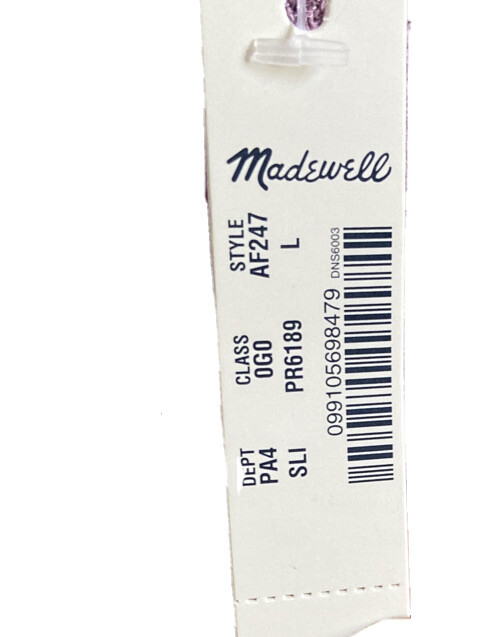 Madewell Dress Cross-Front Button Lilac Sheath Midi Normal Core Sz. L