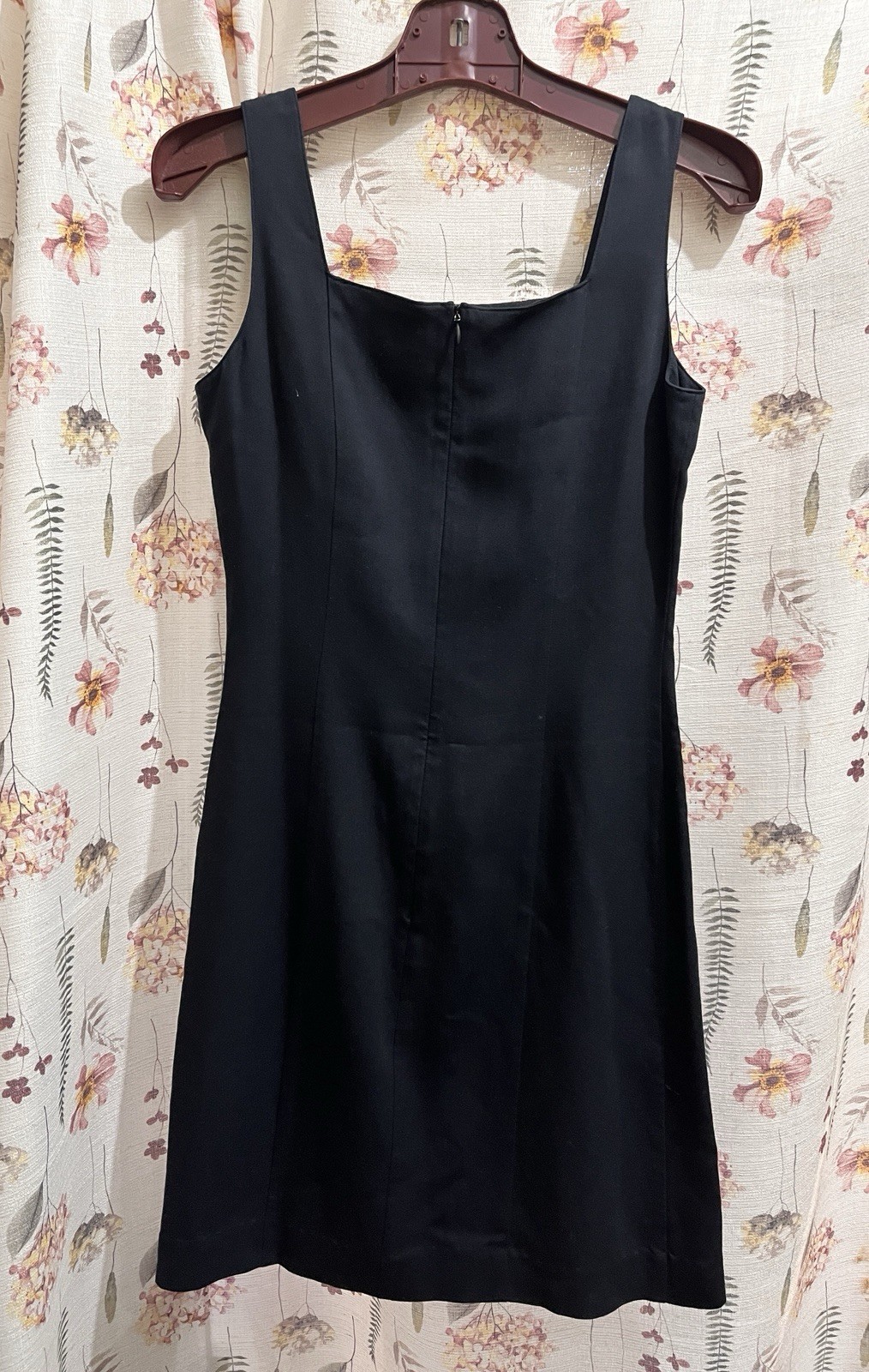 Azona Dark Blue Solid Sheath Dress Square Neck Sleeveless Zip Lined Knee 36
