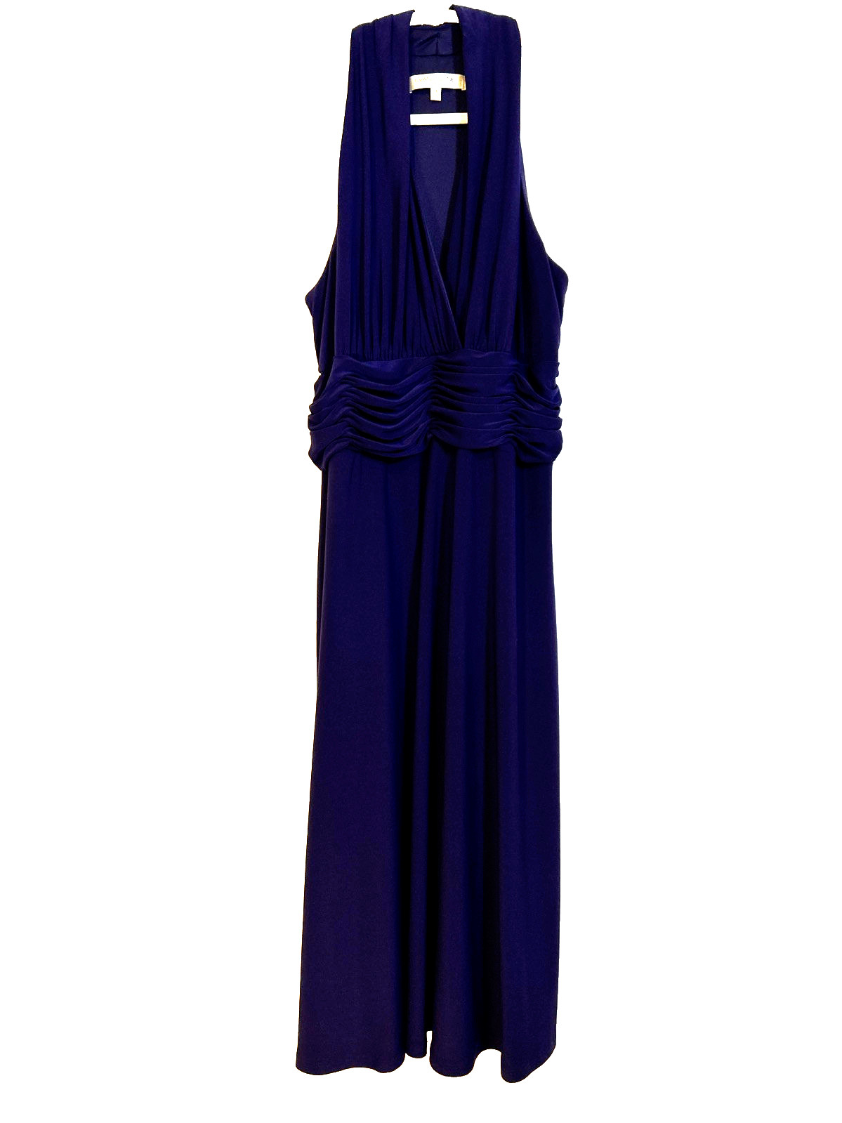 Evan Picone Dress Babydoll Empire Midi Deep Purple 14 Sexy Halter Classic