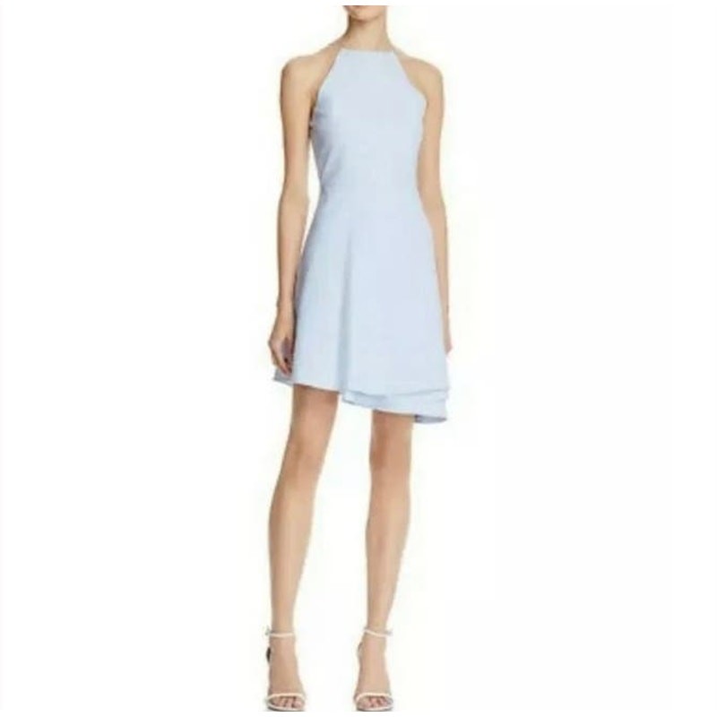 J.O.A High Neck Spagetti Strap Pleated Dress Size S Small Blue