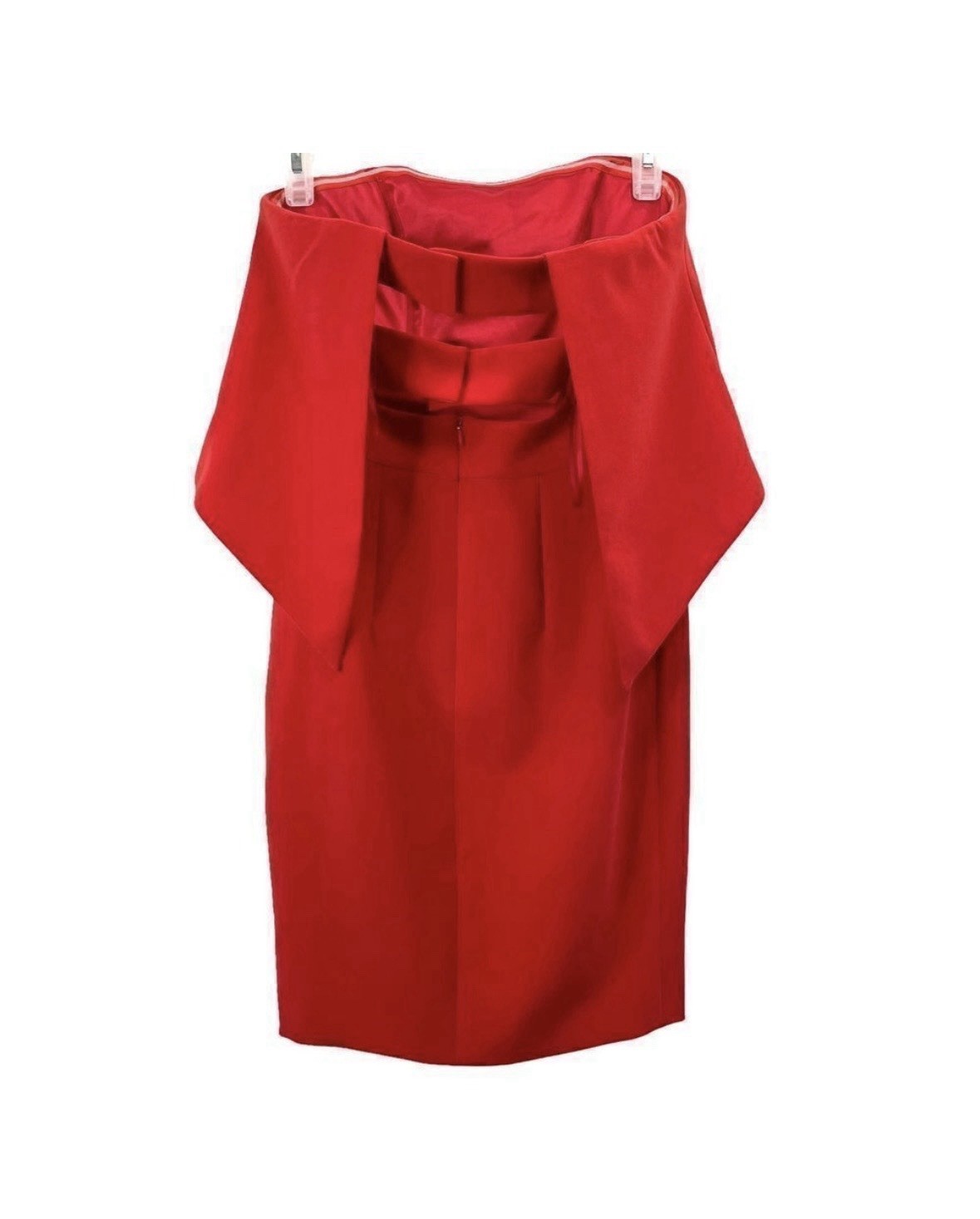 JAY GODFREY Red Strapless Ruffle Mini Sheath Dress Lined Short Size 2