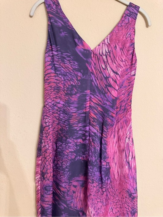 Presley Skye Purple 100% Silk Front Knot Style Sleeveless Tulip Dress, PM EUC