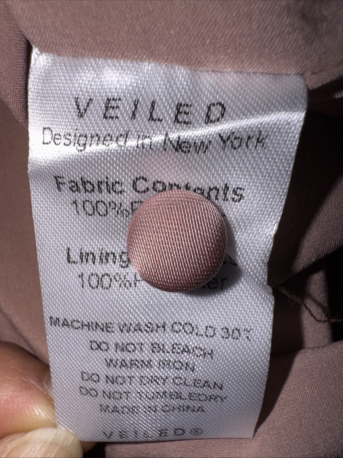 NWT Veiled “Serena Side Tie Modest / Maxi Dress / Dusty Mauve” Size L 56” Long