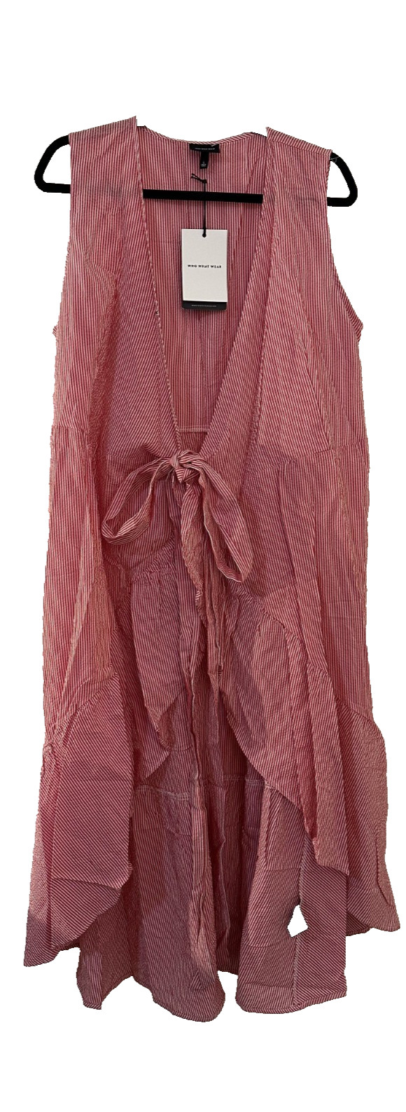 Who What Wear Womans Asymmetrical Wrap Maxi Dress Size L Striped Beachy Resort