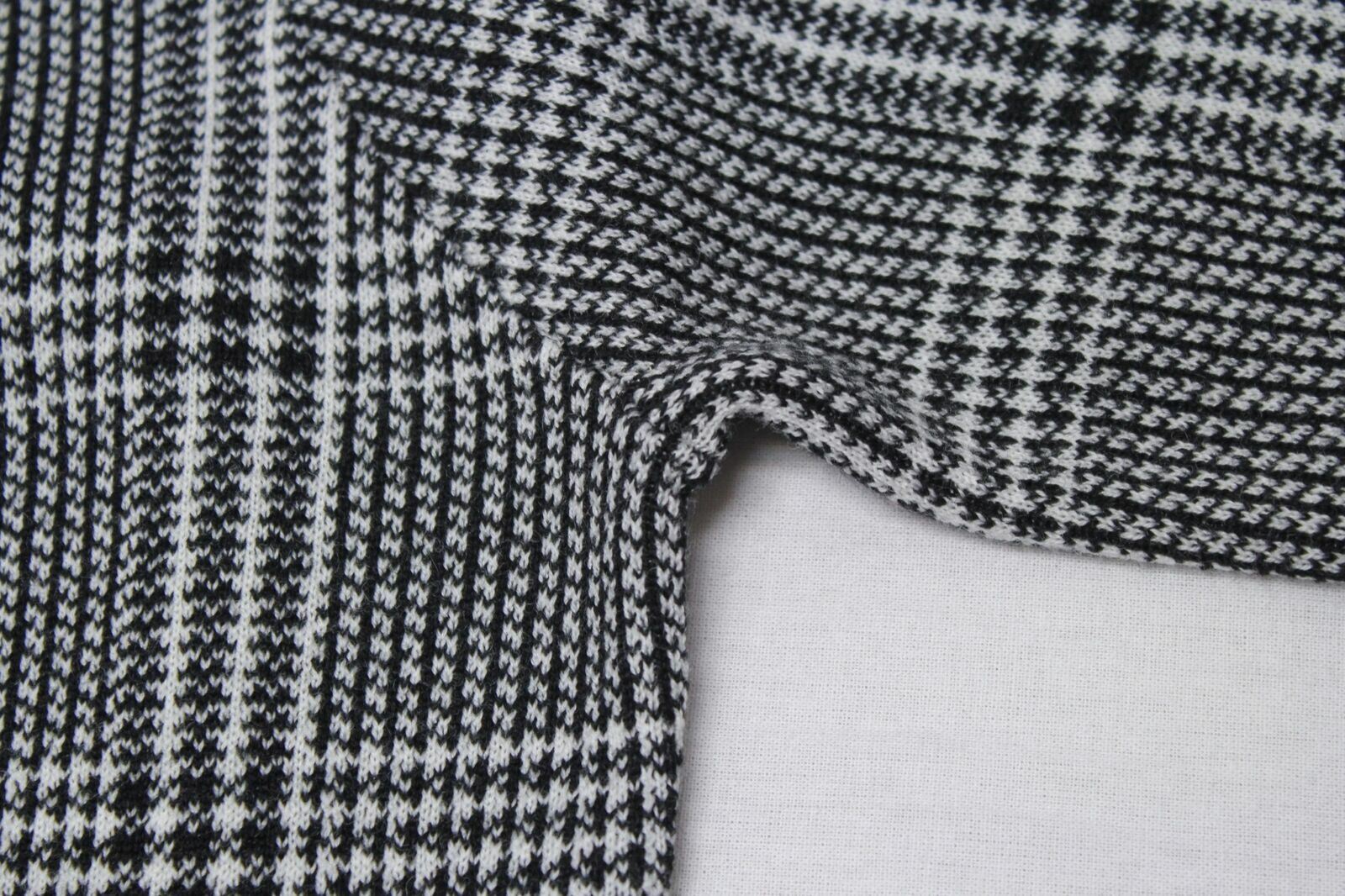 Peter Millar Black White Wool Plaid Turtleneck Sweater Dress Size M