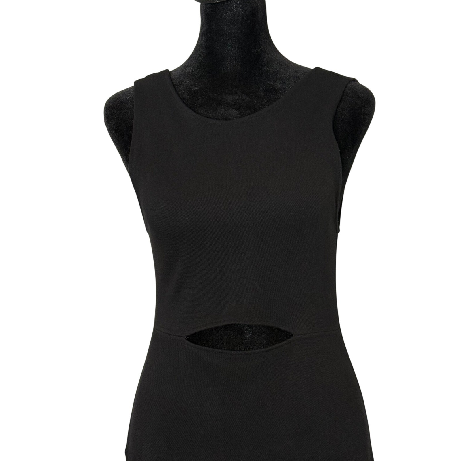 Helmut Lang Black Cutout Bodycon Sheath Short Dress Size M Gala Knit Stretch