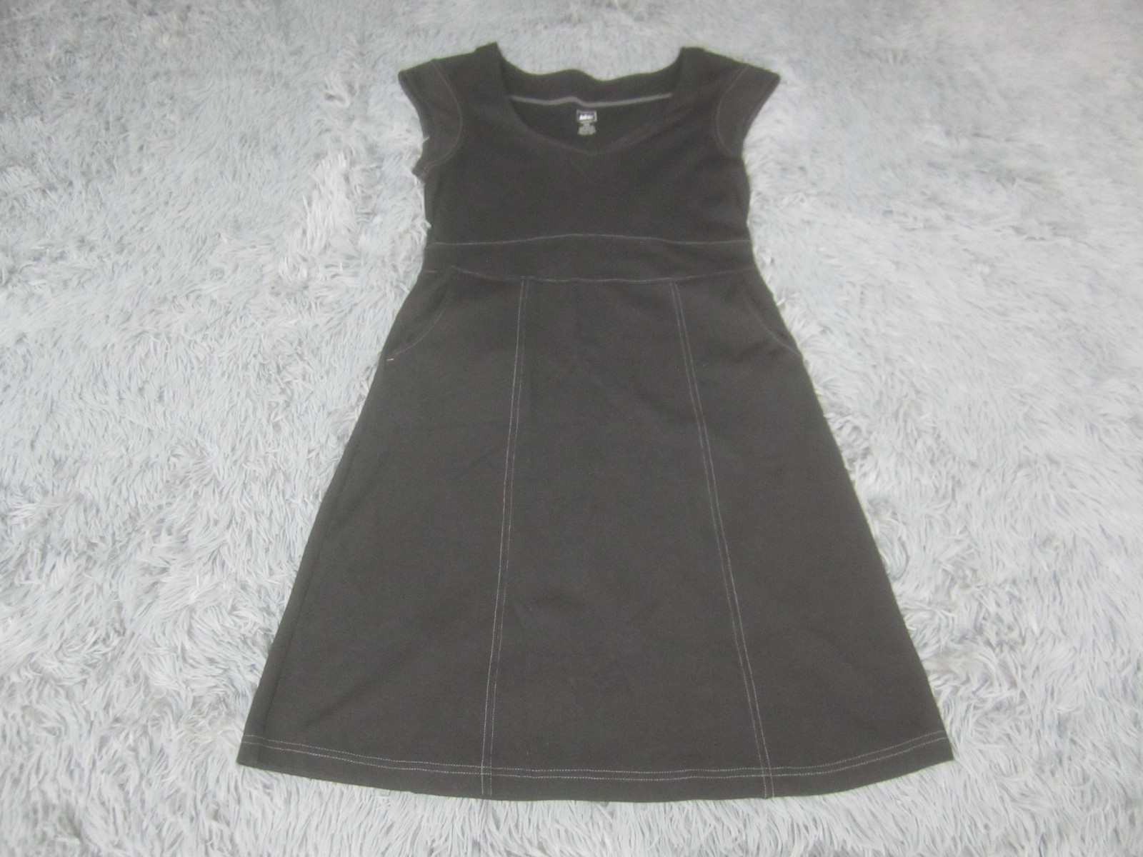 REI Dress Womens XS Black A-Line Cap Sleeve Scoop Neck Stretch Knit Travel