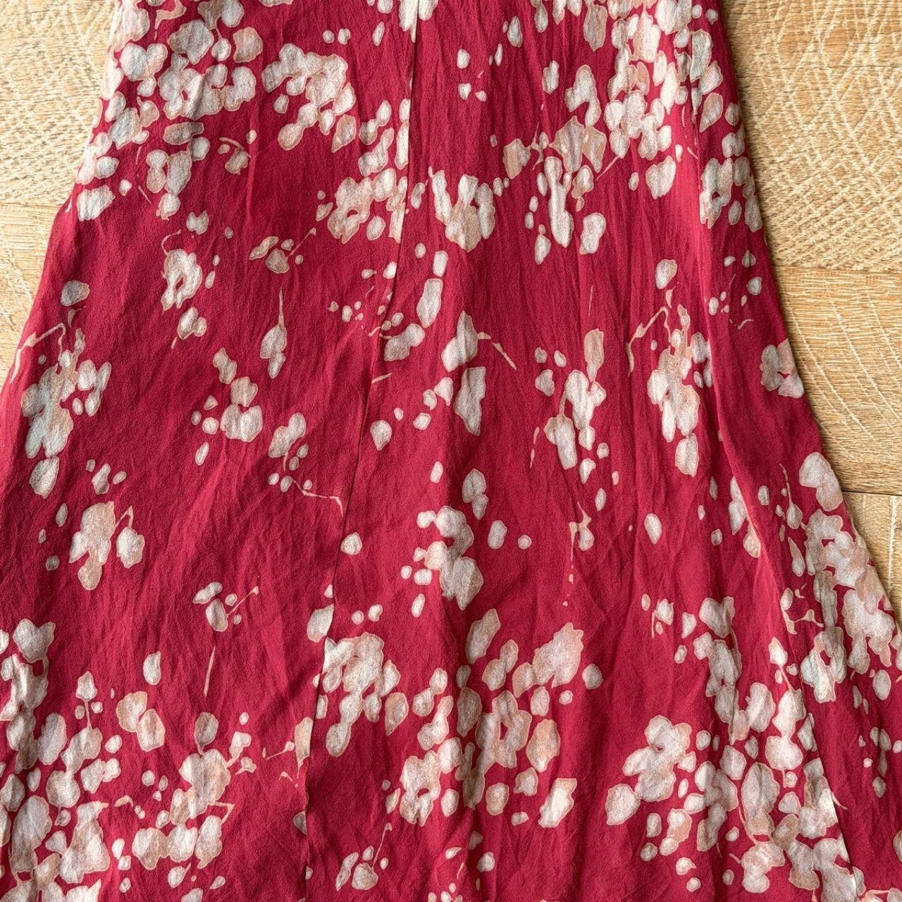 Vintage Y2K floral silk ruffle high low dress romantic summer style size M