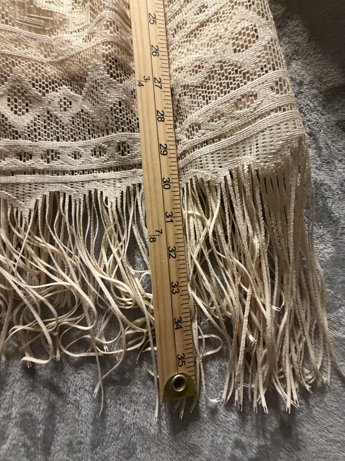 Scully Dress Womens S Beige Western Fringe Boho Crochet Lace Tunic Tribal Lined