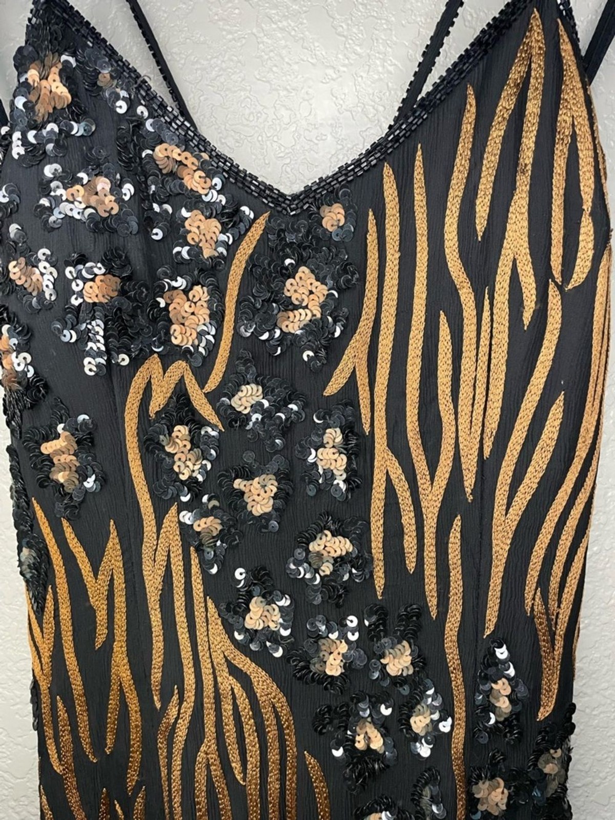 Cassandra Stone 10 Black Silk Beaded Formal Prom Fairy Dress Gown 90s Y2K 2000s