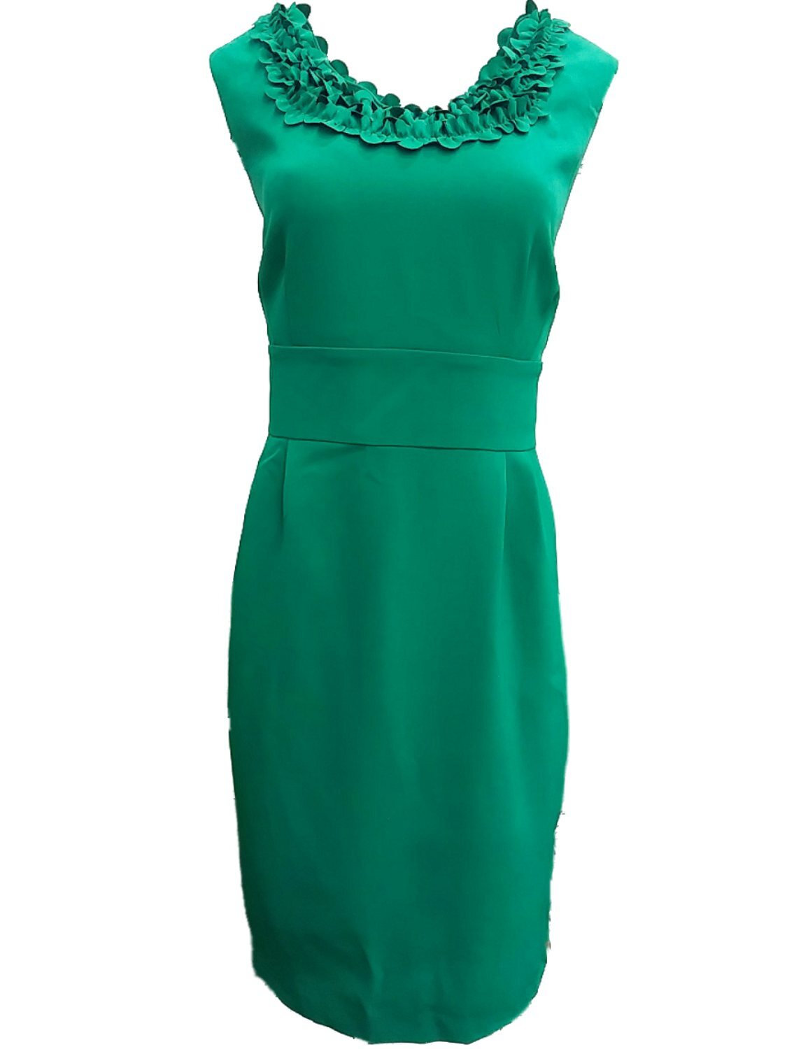 Womens Grass Green Ruffled A-Line Dress Floral Ruffle Pencil-Dress 16