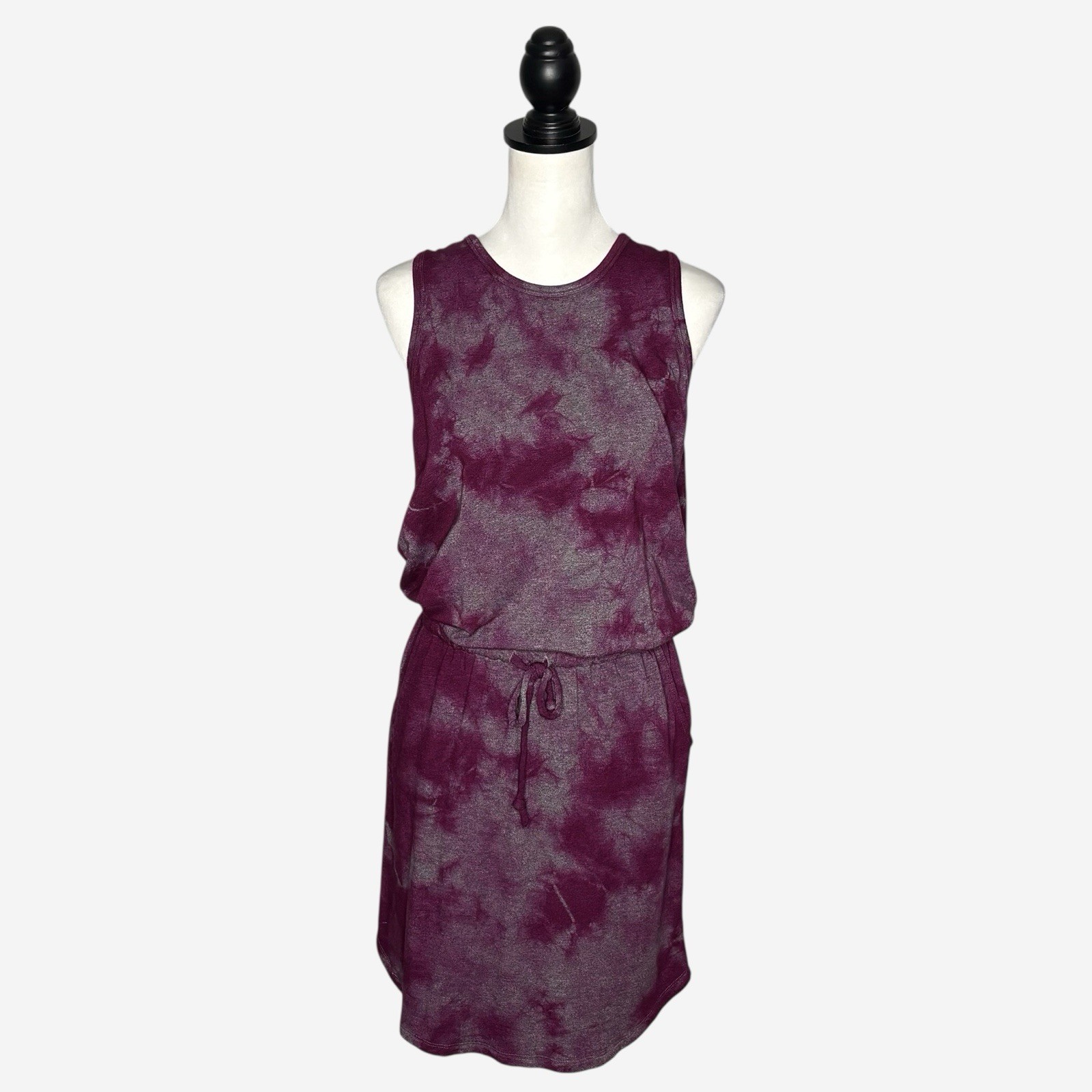 NEW Sundry for Evereve The Weekender Berry Tie Dye Racerback Dress L Pockets $98