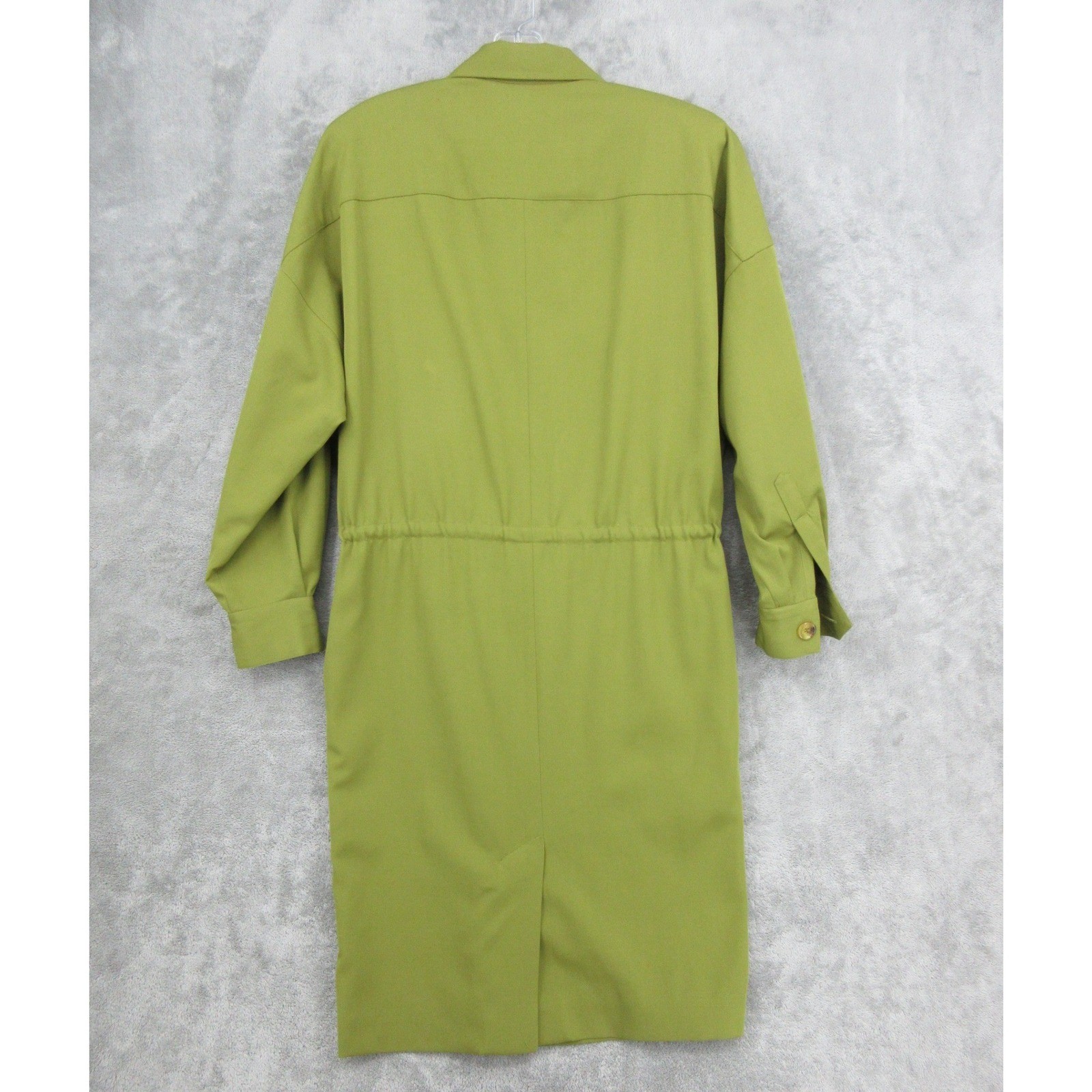Vintage Linda Allard for Ellen Tracy Dress Womens 6 Wool Button Front Tie Waist