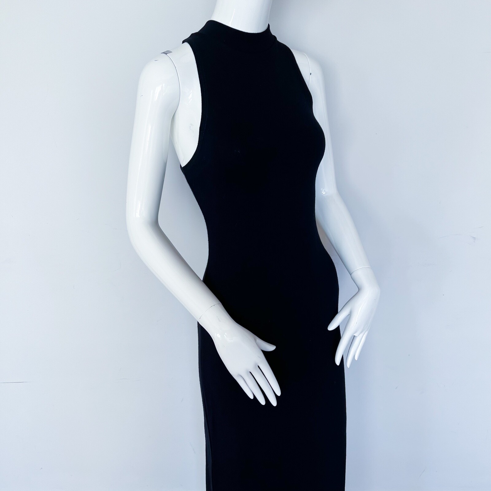 Rebecca Collection | EU38 6 Sexy Maxi Mock Neck Halter Stretch Dress Back Slit