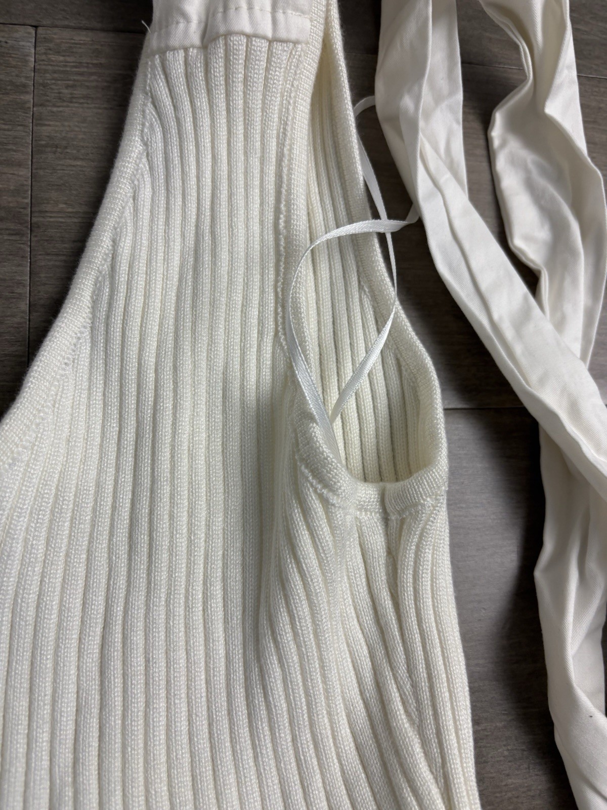 NWT Sofie The Label Sienna Rib Knit Tiered Midi Dress Sz S Off White