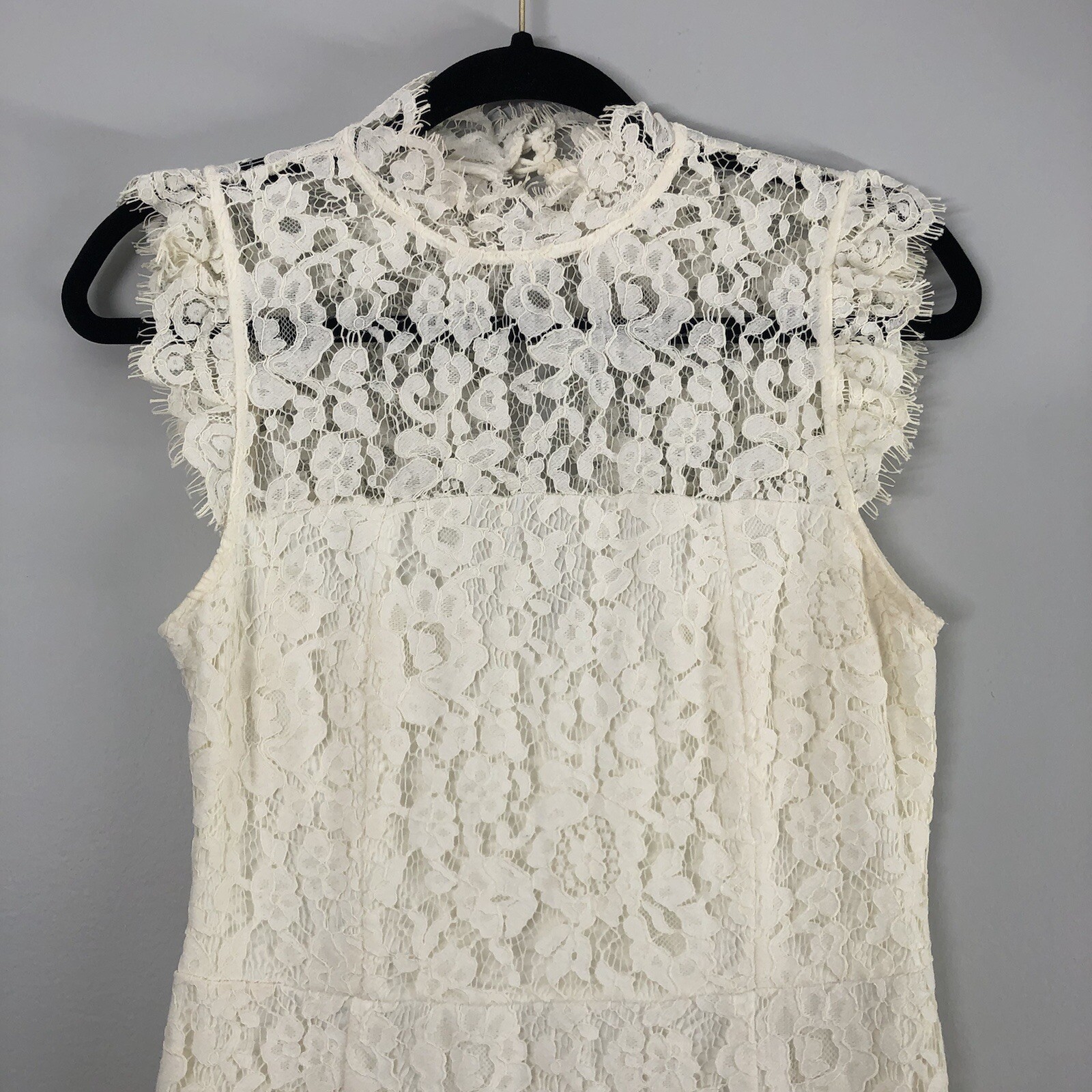 Storia Brianne Size Medium Short Wedding Guest Party Dress Lace White Keyhole