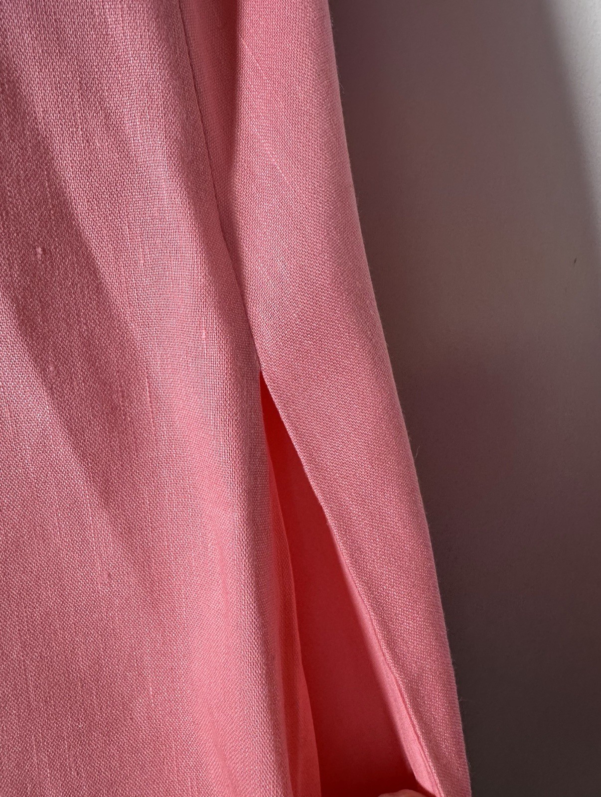 Antonio Melani Mini Dress Shift XL Sleeveless Linen Blend Pink Pockets $159