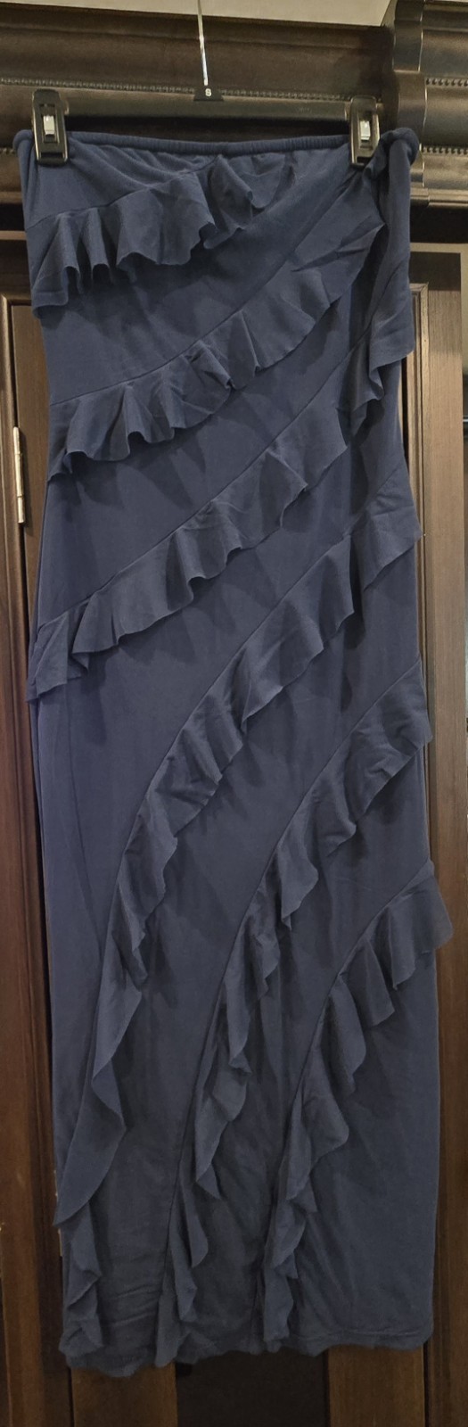 BTFBM Maxi Dresses For Women Size Medium Navy blue strapless- semi-formal- party