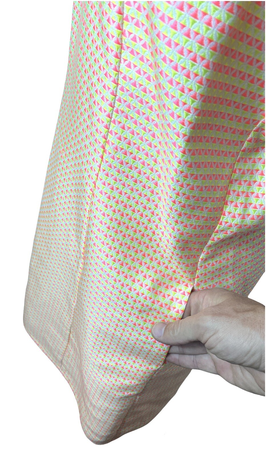 Small Britt Ryan Neon Sheath Sleeveless Dress Pink Yellow Geometric Pockets NWT