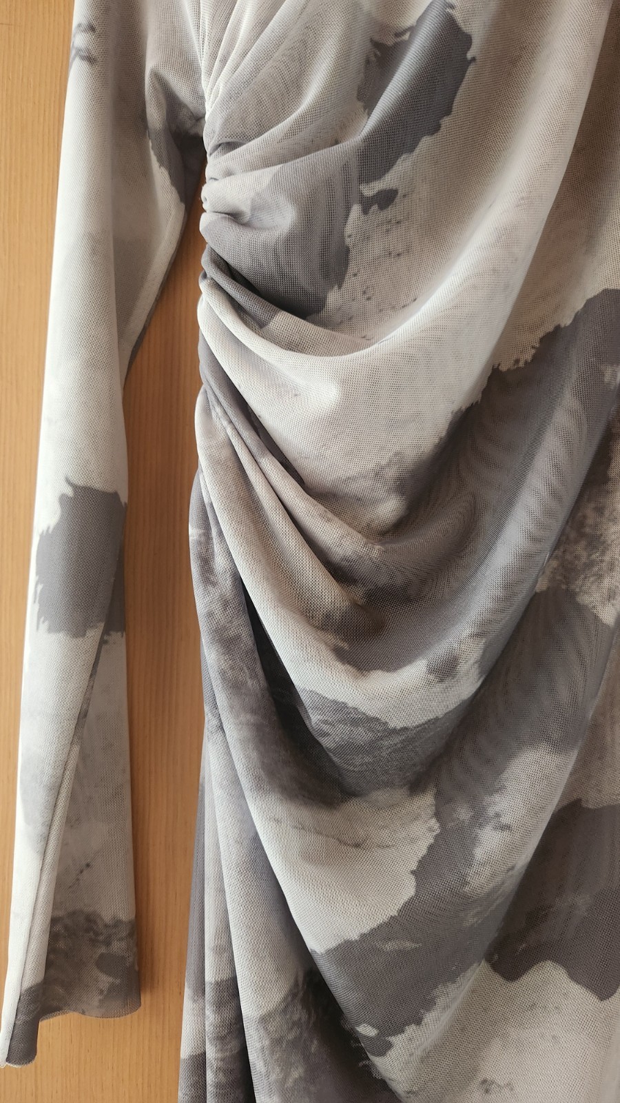 Scanlan Theodore Mesh Cloud Print Dress in grey, BNWT, RRP $650