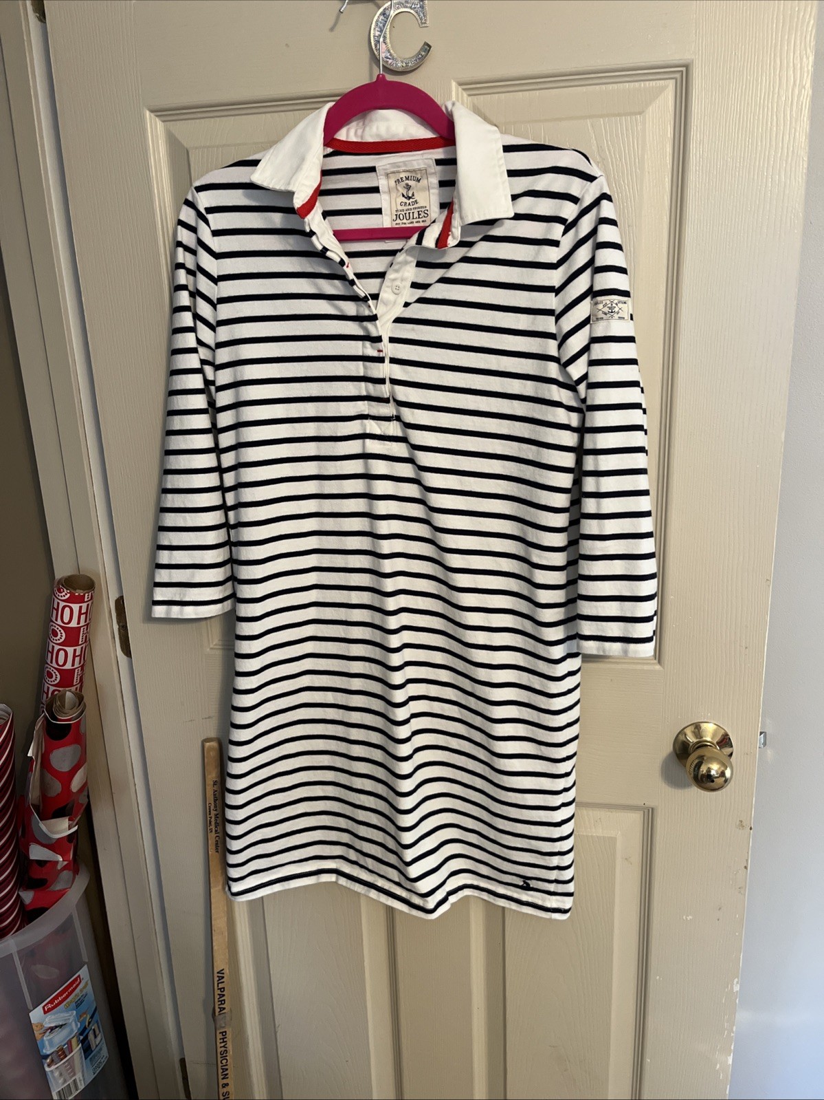 Joules Winona Multistripe 3/4 Sleeve Rugby Dress Size 6