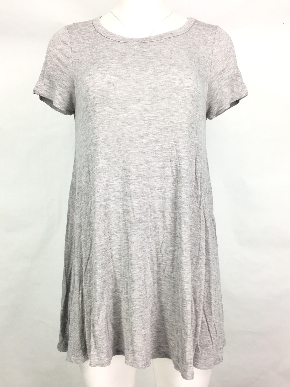 Aiden Y Womens Dress Gray Light Shirt Short Stretch Summer Sz Small A10