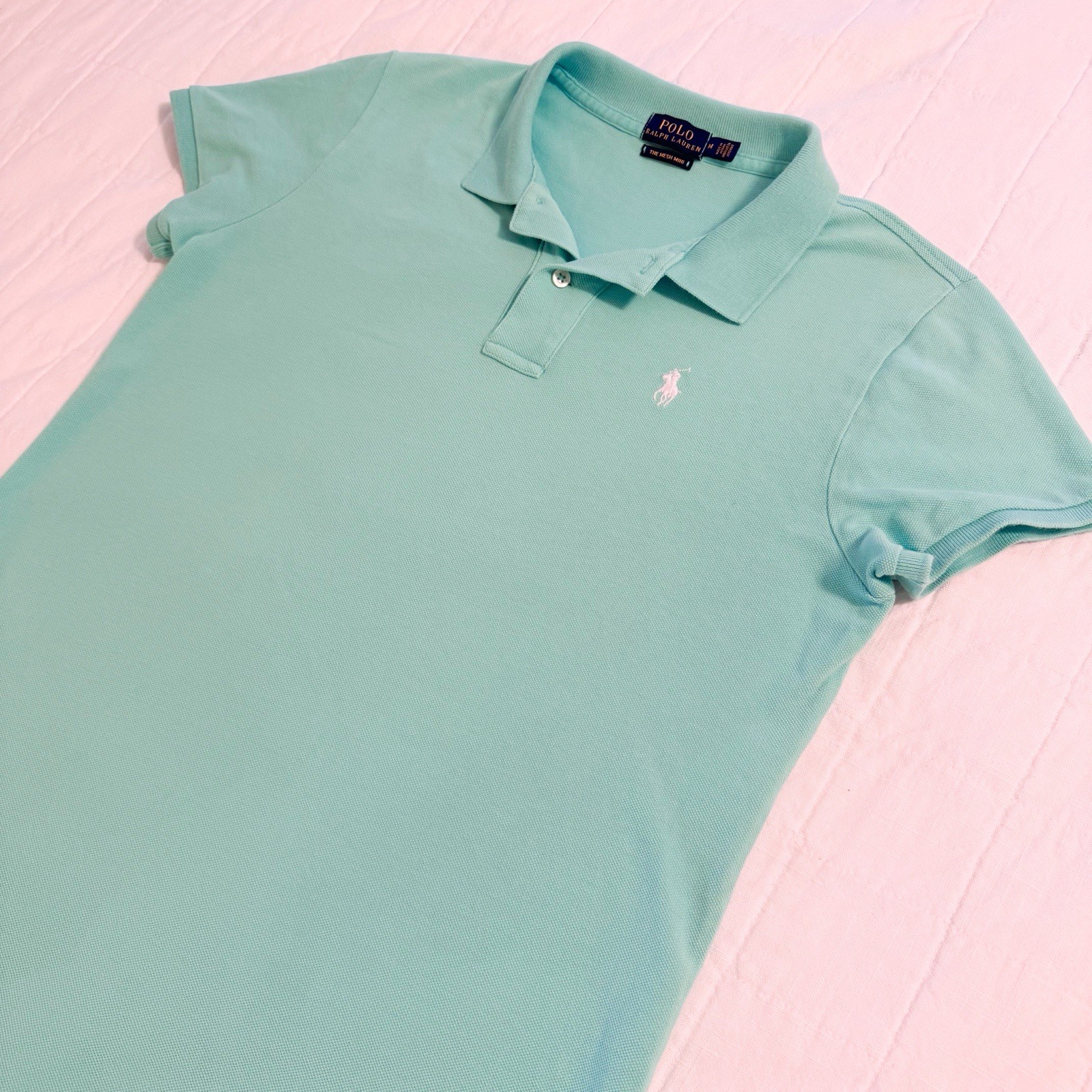 Polo Ralph Lauren The Mesh Mini Polo Dress Women’s MEDIUM Short Sleeve Cotton