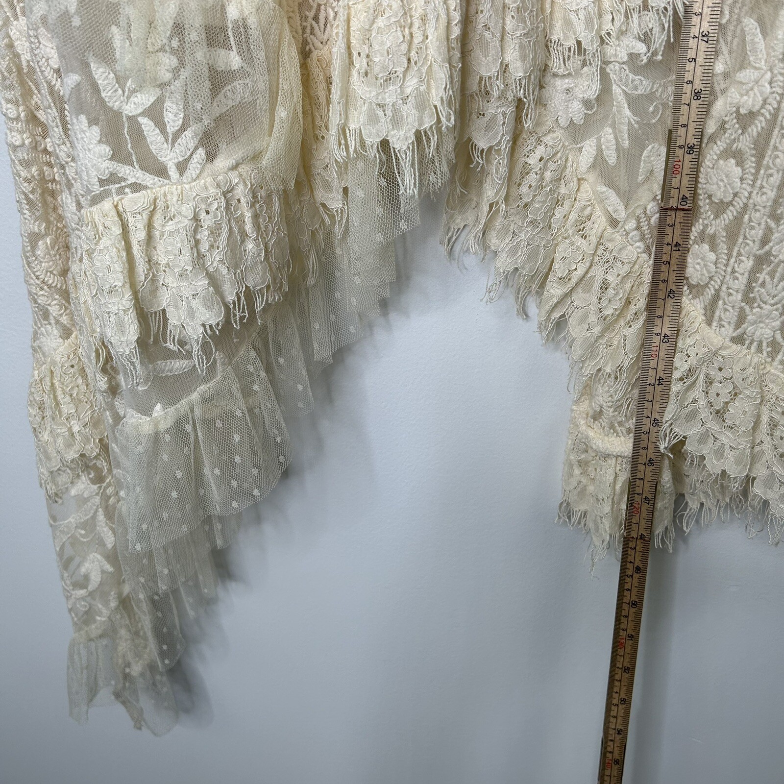 Sundance Ivory Lace Midi Dress Womens Size XS Sleeveless Bohemian Cottagecore