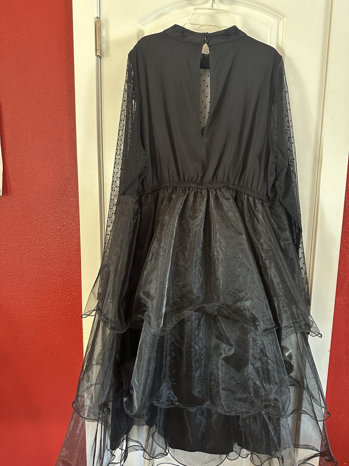Torrid Black Tiered Mock Neck Midi Dress Size 2 NWOT Goth Fairy Romantic