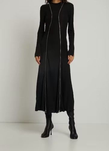 $1350 Victoria Beckham Women’s Black Twin-Zip Long Sleeve Dress Size UK8/US4