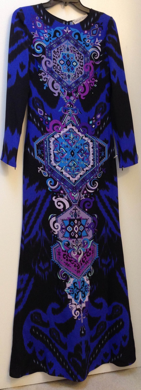 NWT $3800+ Auth Pucci gown blue purple pink mint black long sleeves IT 40 US 4