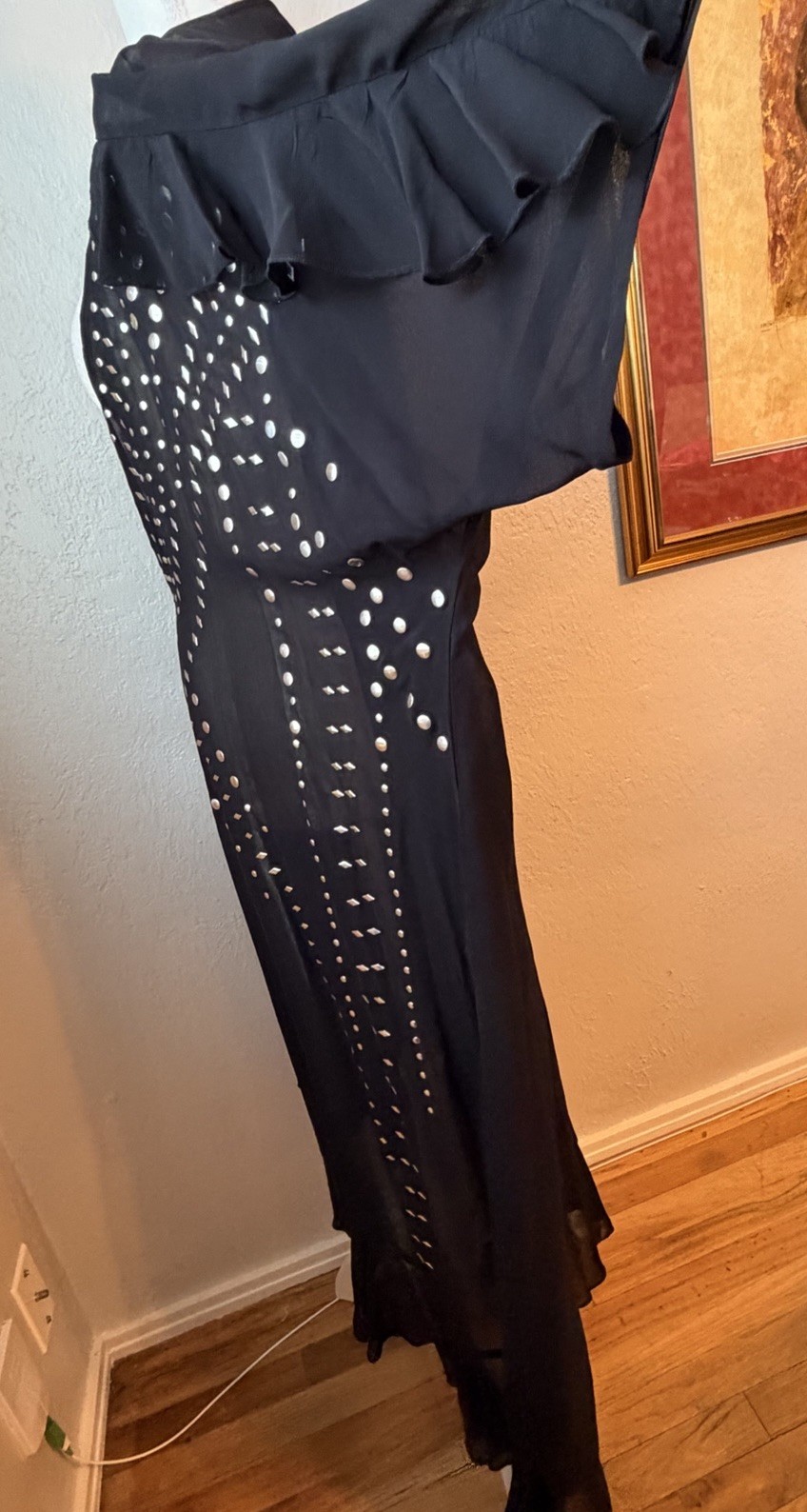 33- Free People Studded Duster Kimono Black NWT Sheer Cardigan Boho Cover Up