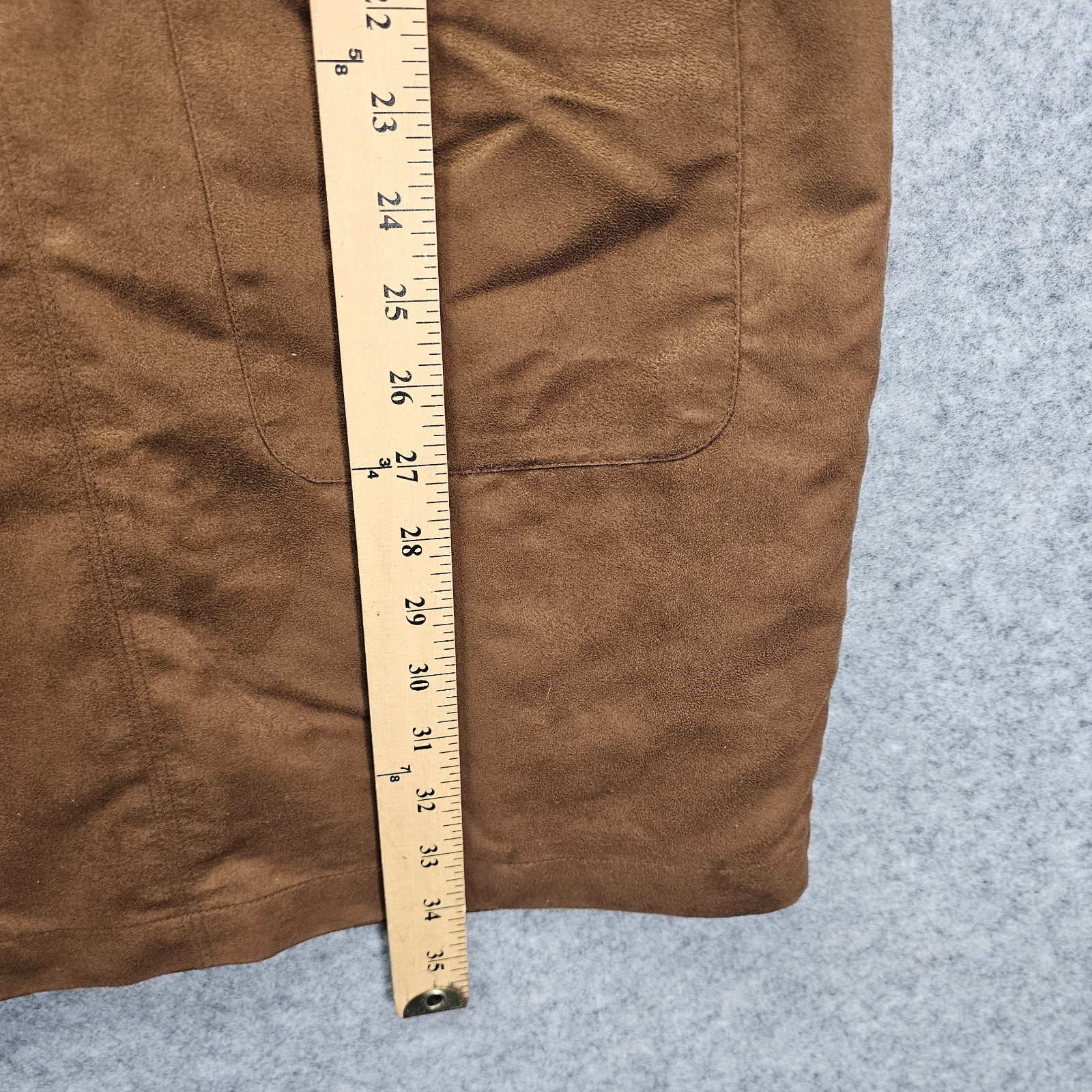 Womens Camel Shift Dress S Brown MOSSIMO Faux Suede Y2K Dark Academia Fall Prep