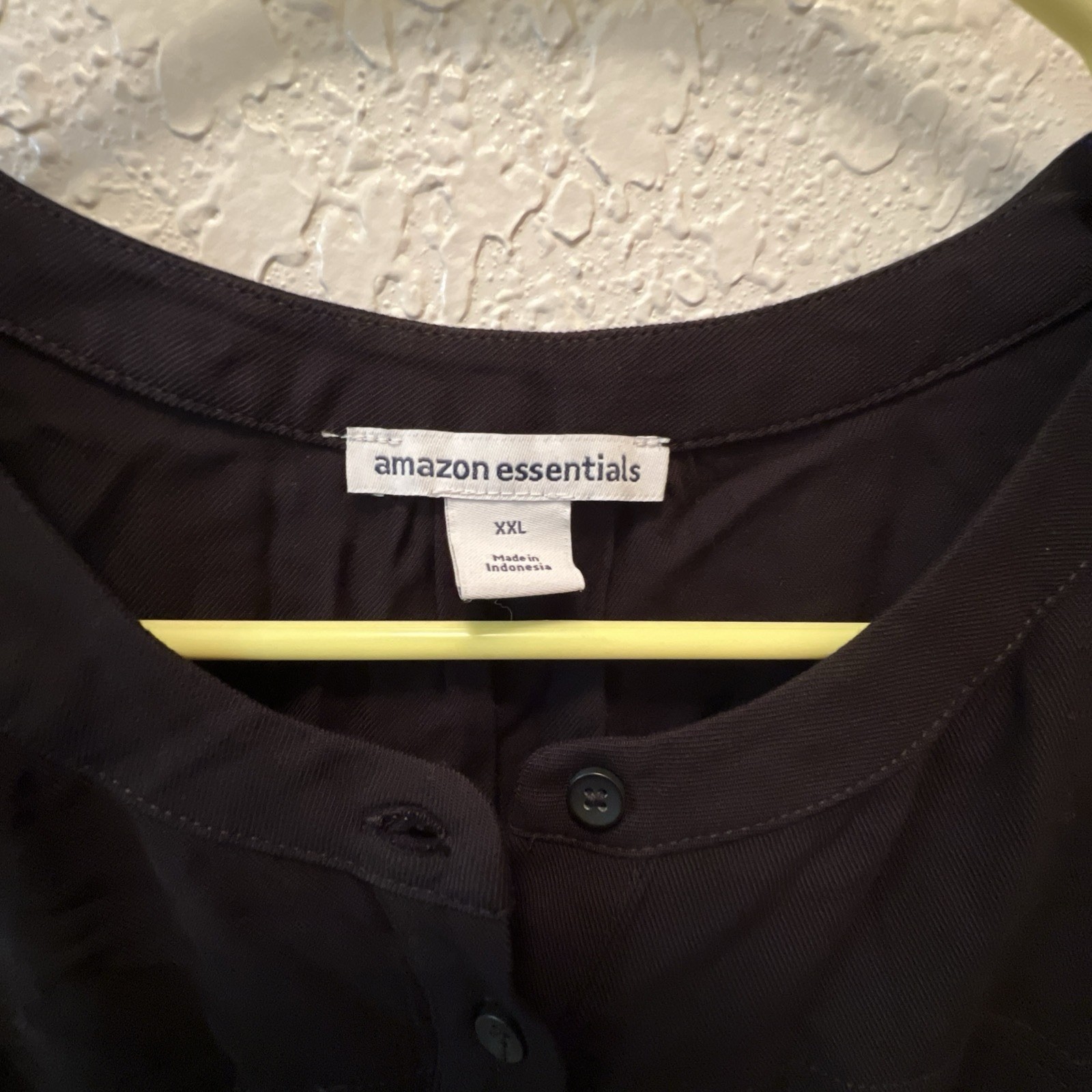 Amazon Essentials Women’s Button Up Drawstring Waist Black Dress Size XXL NWT